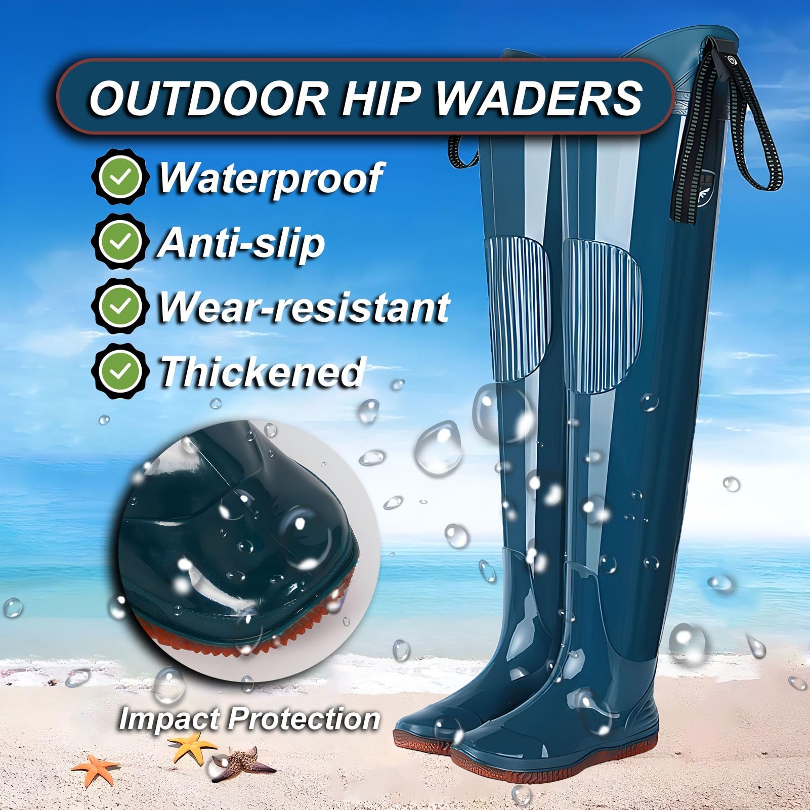 Waders hip Stivali da Pesca In PVC, Stivali Flessibili Sui Fianchi Non Facilmente Deformabili, Per La Caccia E La Pesca Nelle Paludi