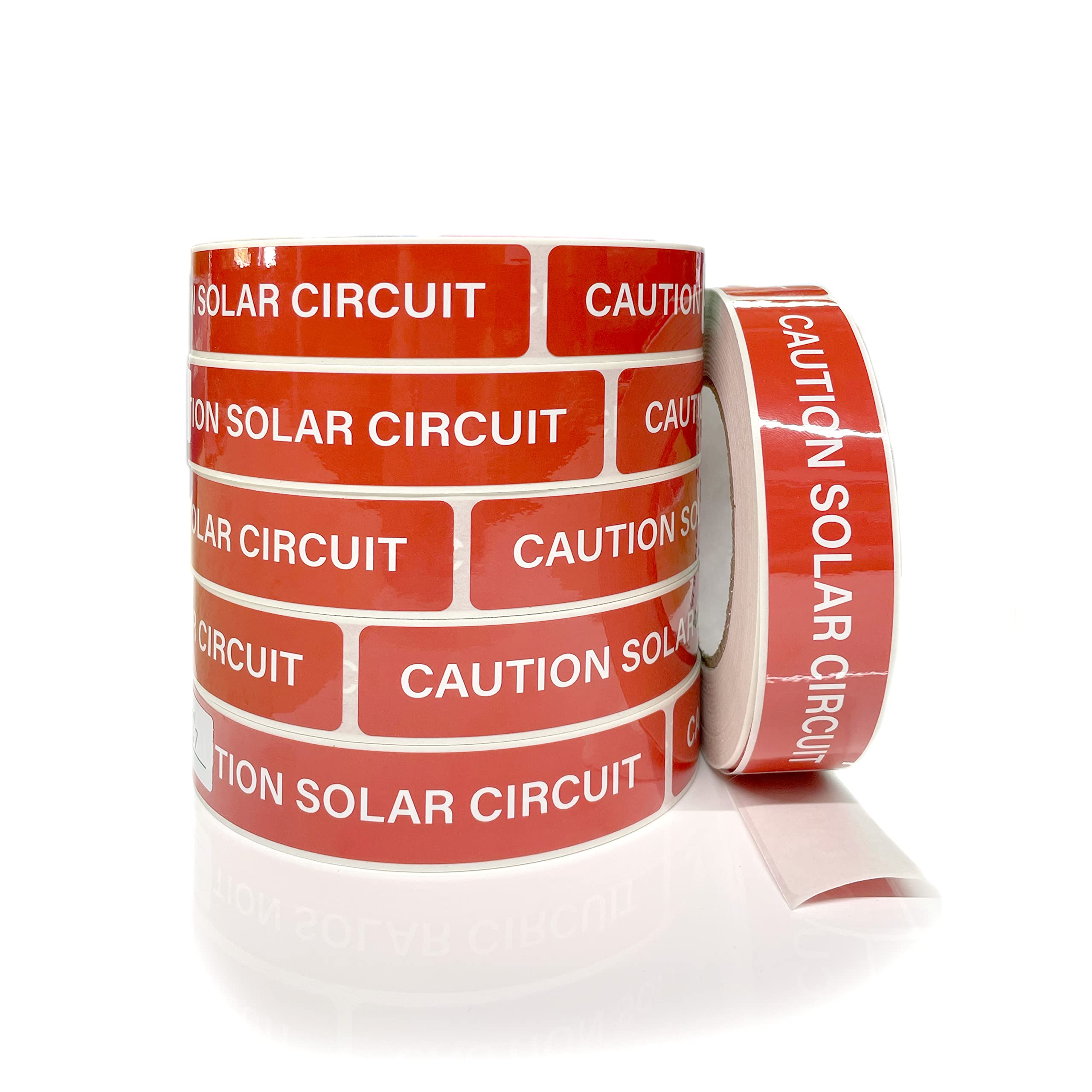 Caution Solar Circuit - Pegatinas | Rollo de etiquetas de vinilo (250 unidades)
