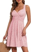 YUTILA Women's Summer Dress, V Neck, Sleeveless, Floral Pattern, Lightweight, Beach Dress