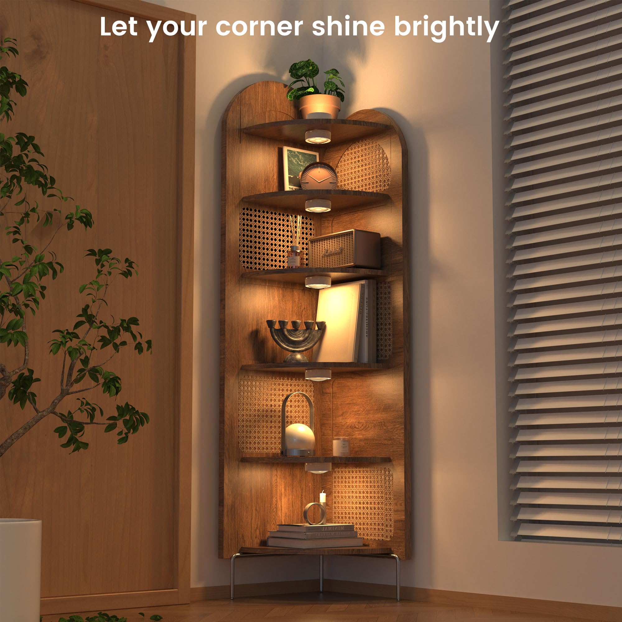 Onumii Luce Sottopensile Cucina LED Ricaricabile Batteria Luci con Telecomando Senza Fili Lampada con Magnete Cangiante di Colore per Vetrina Armadio Scaffali (6pcs Bianco)