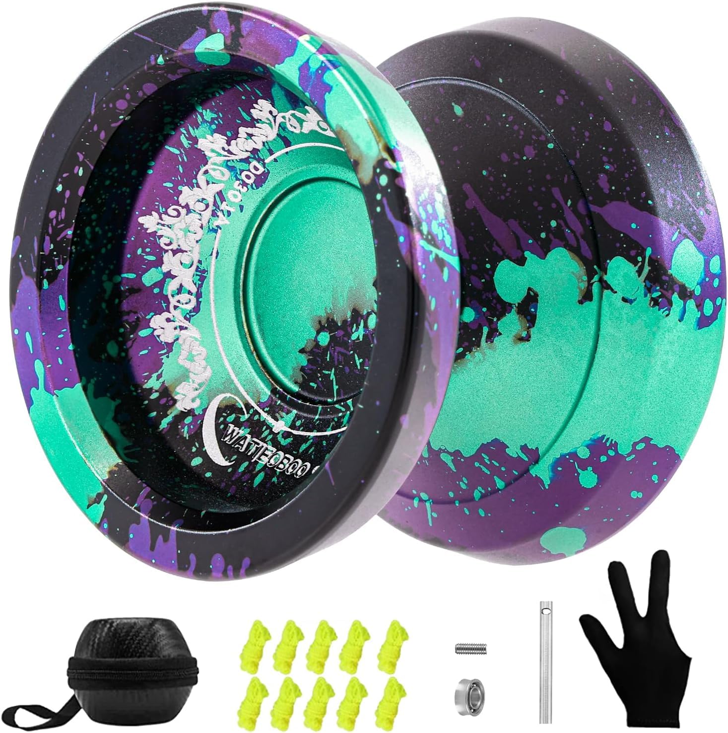 WATIEOBOO Yoyo Responsive Yoyo for Beginners,Professional Unresponsive Yo yo for Adults Pro Metal Trick Yoyos with Yo-Yos Bearing Kit 10 Strings, Case