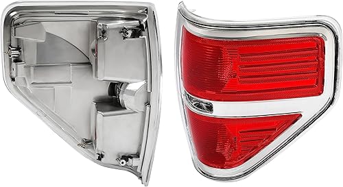 Miniatura 4 de KUAFU Luces traseras, lámpara de freno compatible con Ford F150 2009-2014, repuesto para FO2818143 FO2819143 BL3Z13405B BL3Z13404B carcasa cromada