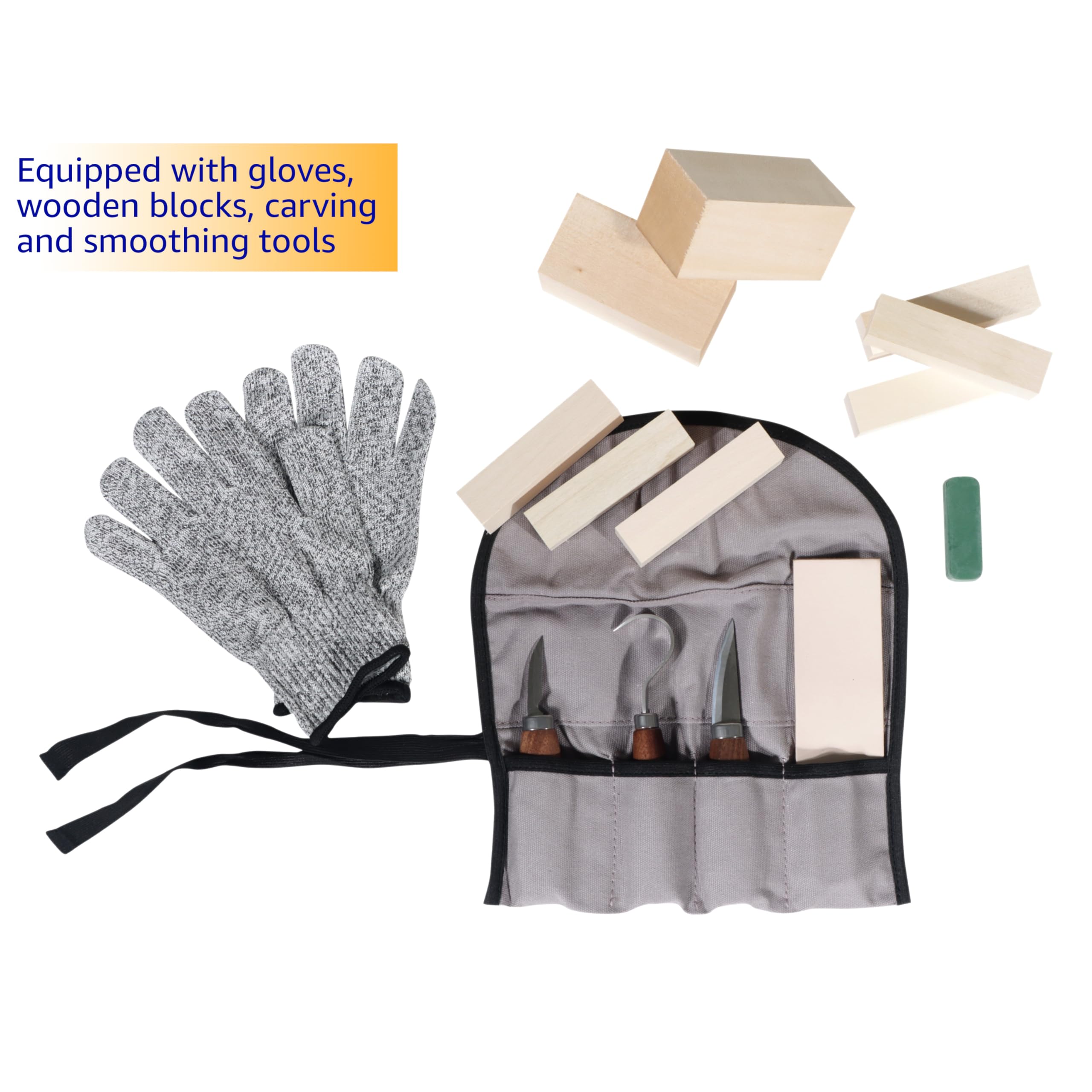Trademark Innovations CRVNG Wood Carving kit, Tan