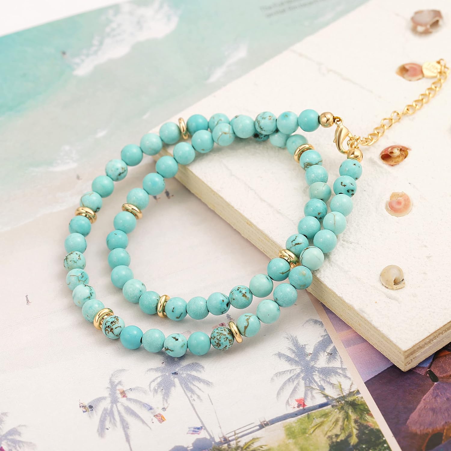 SOFYBJA Tiger Eye Beaded Necklace Green Malachite Beads Choker Necklace Gold Star Zircon Pendant Necklace Women Chakra Healing Gemstone Jewelry Amulet Gifts - Image 6