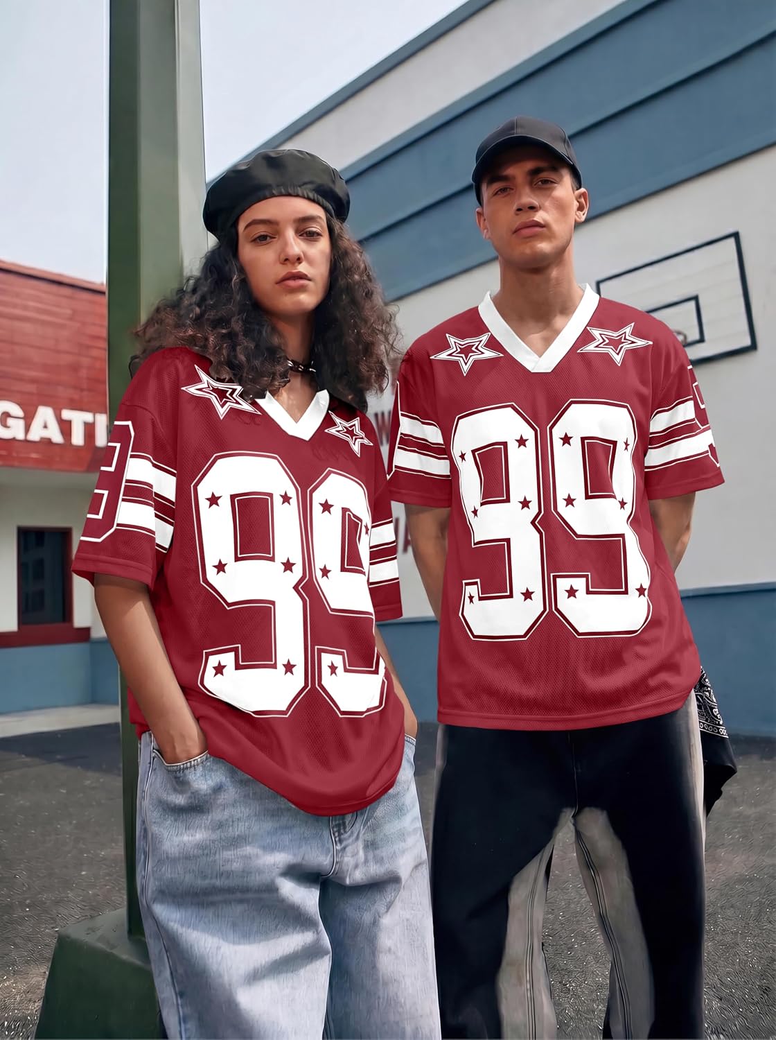Men's Jersey T-Shirts V-Neck Oversized Stretch Mesh Tops Number Print Graphic Y2K Vintage Streetwear Summer Tees