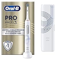 Oral-B Spazzolino Elettrico Ricaricabile Pro Series 3 Bianco, 1 Testina di Ricambio, 1 Custodia da Viaggio. 1 Spazzolino