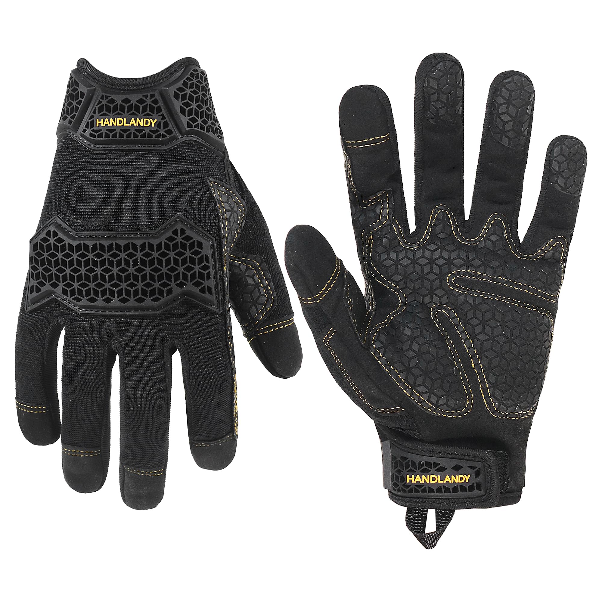 HANDLANDY Work Gloves for Men &amp; Women, Utility Mechanic Working Gloves Touch Screen, Flexible Gardening Gloves for Yard