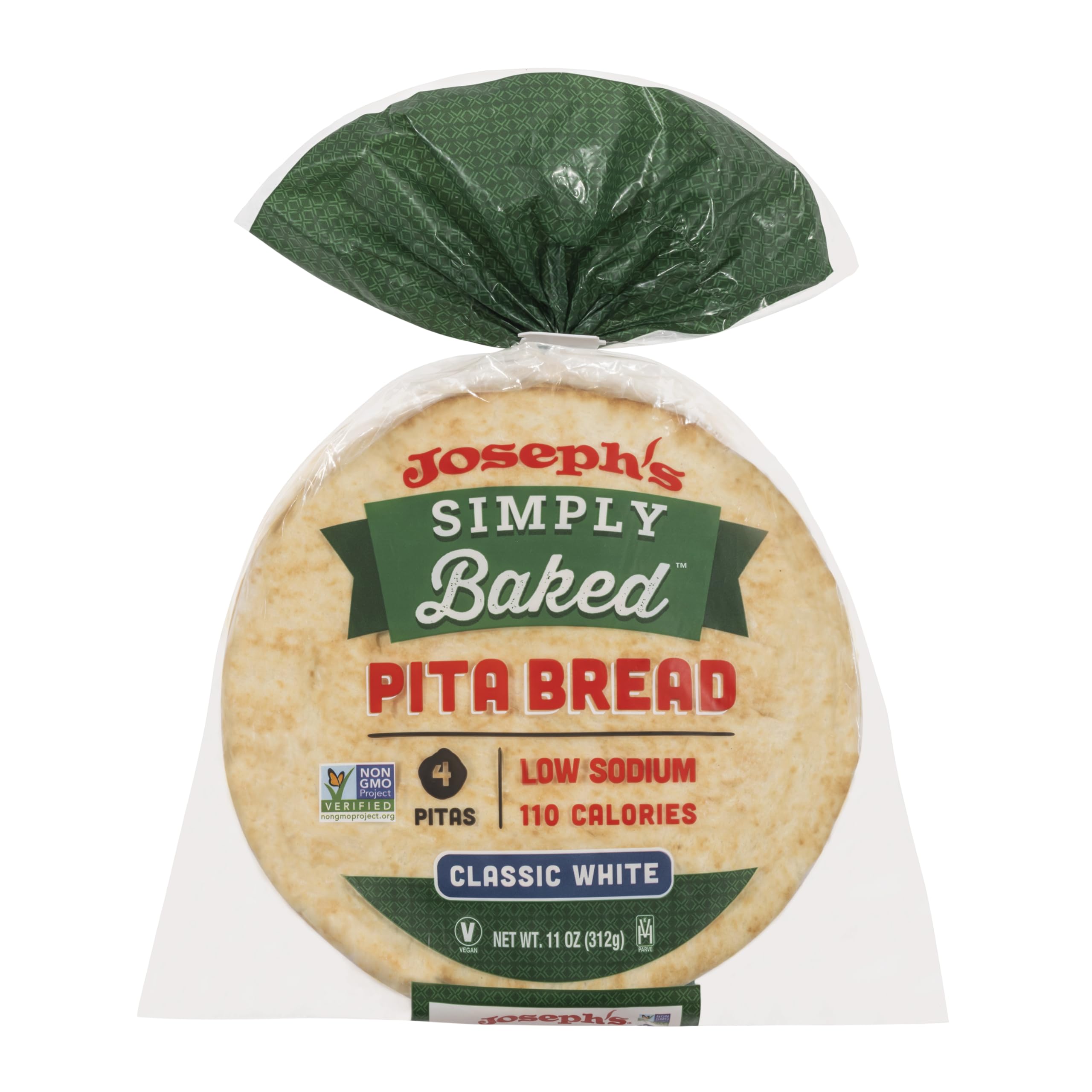 Joseph's Simply Baked Classic White Pita, 1-Pack | GMO Free, Vegan