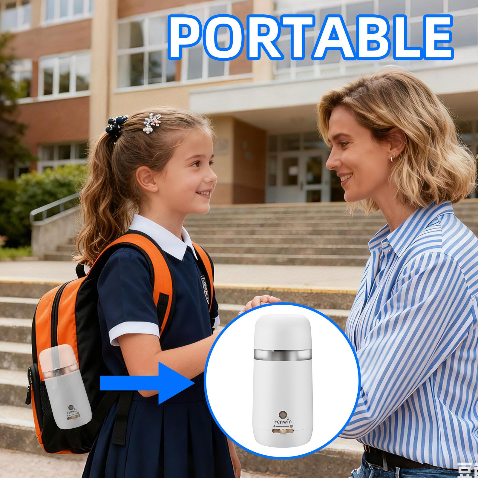 tenwin Vollautomatischer elektrischer Bleistiftspitzer für 7–11,5 mm Bleistifte, automatisches Ein- und Auswerfen, 3 wählbare, verstellbare Bleistiftspitzen mit Atemlicht (weiß)