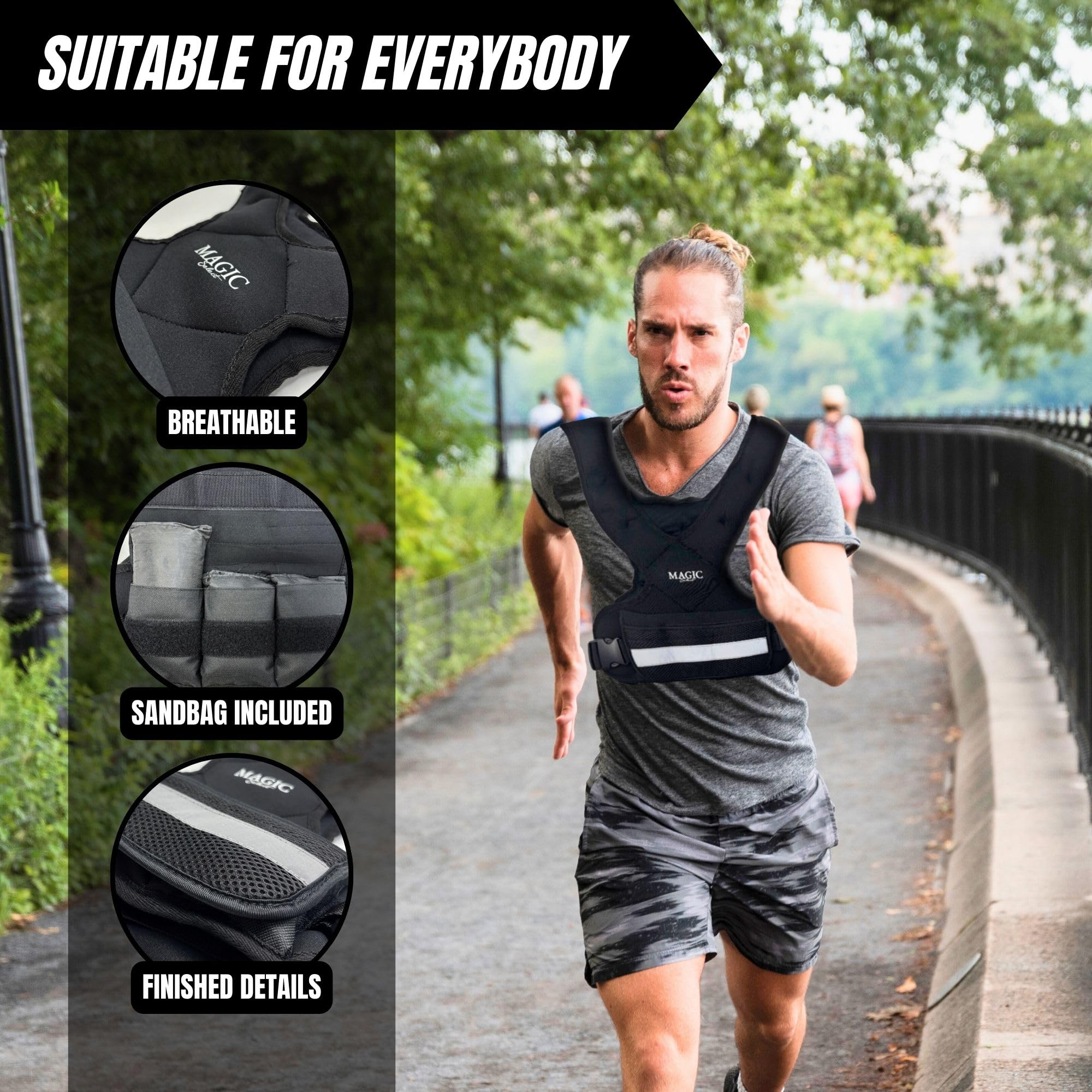 Chaleco Peso de Arena. Chaleco Peso Ajustable 5kg. Chaleco Peso Entrenamiento con Lastres Incluidos. Chaleco Lastrado Compacto para Correr. Entrenamiento de Fuerza, Gym en Casa, Crossfit, Running.