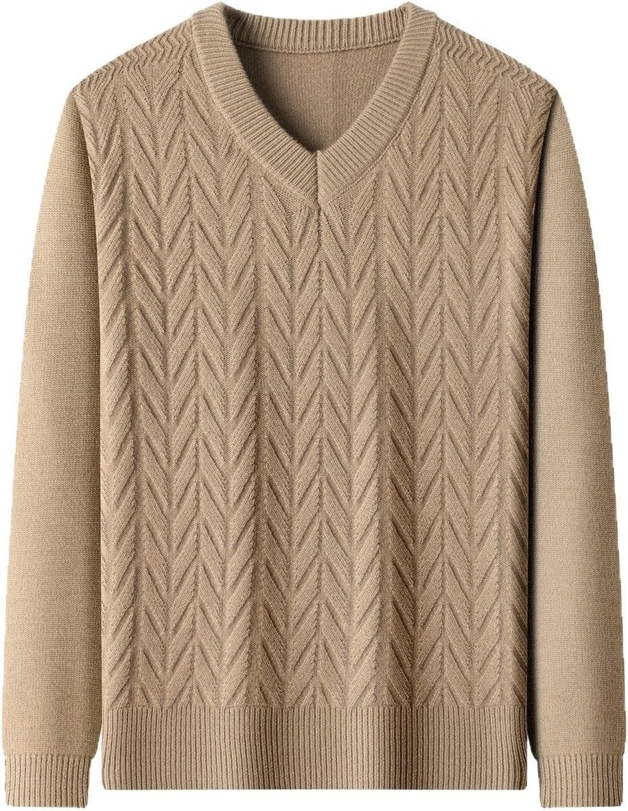 Winter Men's Wool Sweater Casual Warm V-Neck Knitted Base