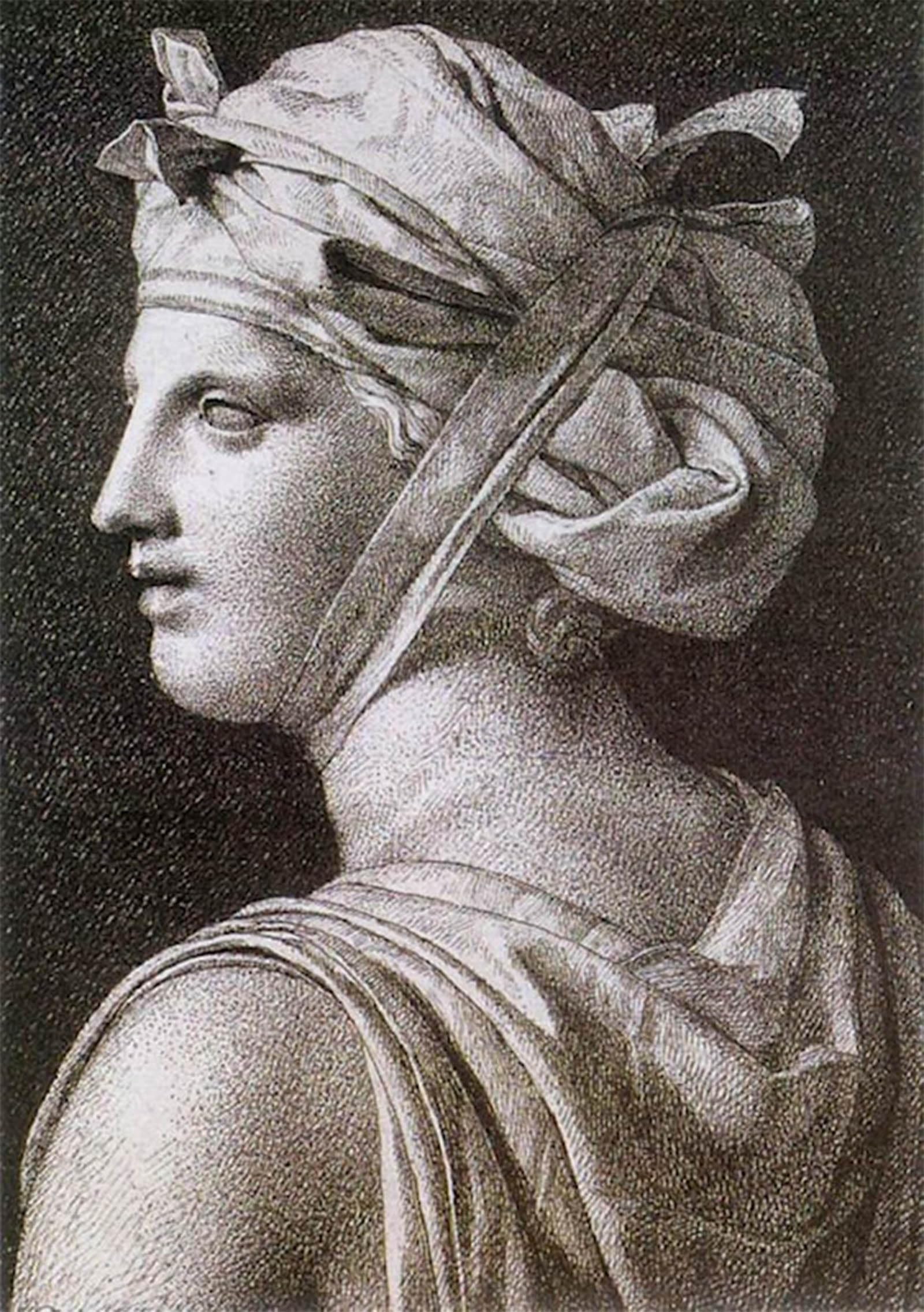 POSTERIIk Vintage Art Print Images Pictures Print Woman in a Turban Jacques-louis David Modern Colour Posters for Office Home Decor 60x90cm