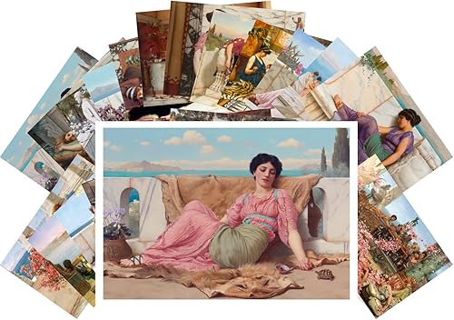 Postales vintage 24 piezas retrato de dama griega romana antigua