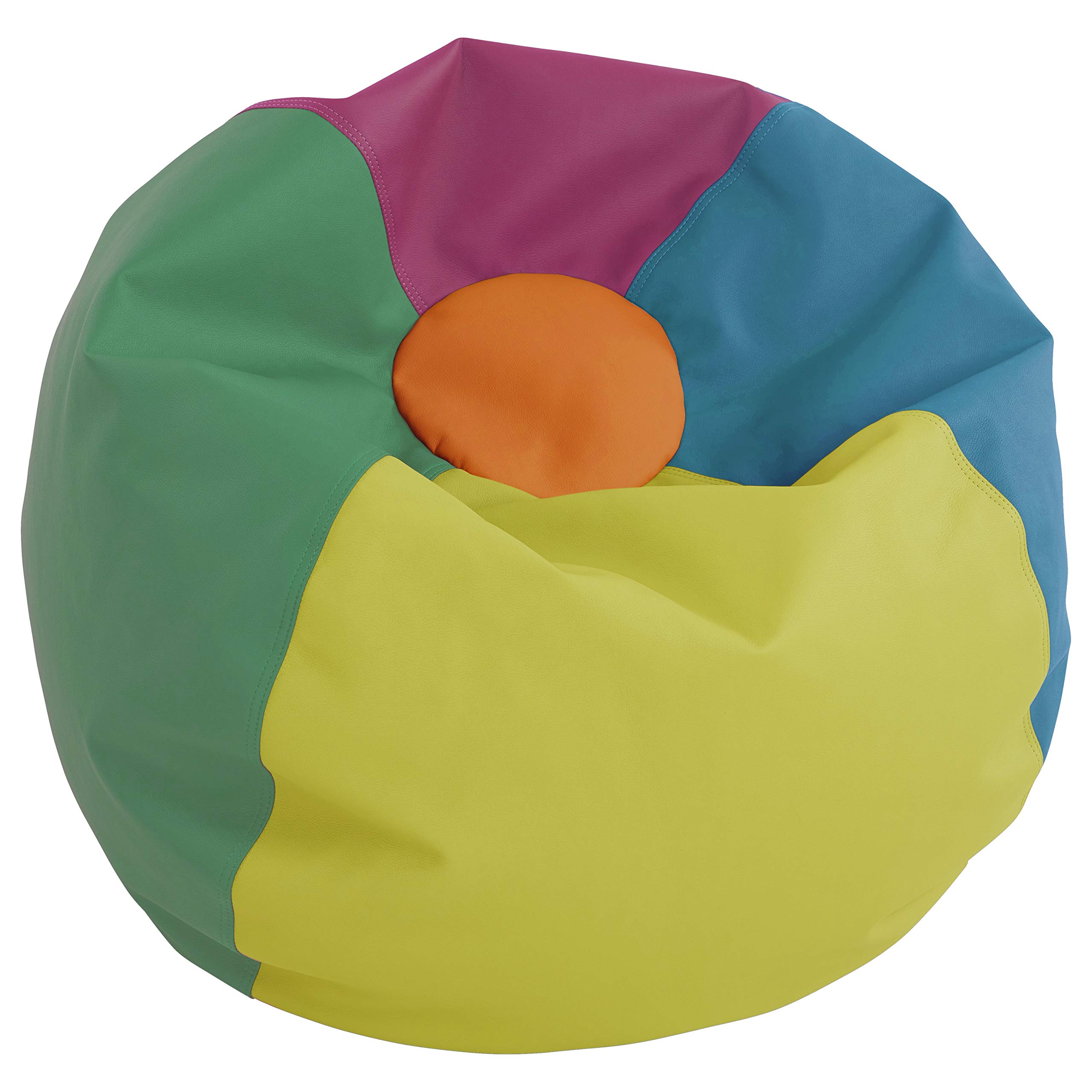 Factory Direct Partners 10478-LMRS SoftScape Classic 35" Junior Bean Bag Chair, Furniture for Kids, Perfect for Reading, Playing Video Games, Alternative Seating for Classrooms, Lime/Raspberry