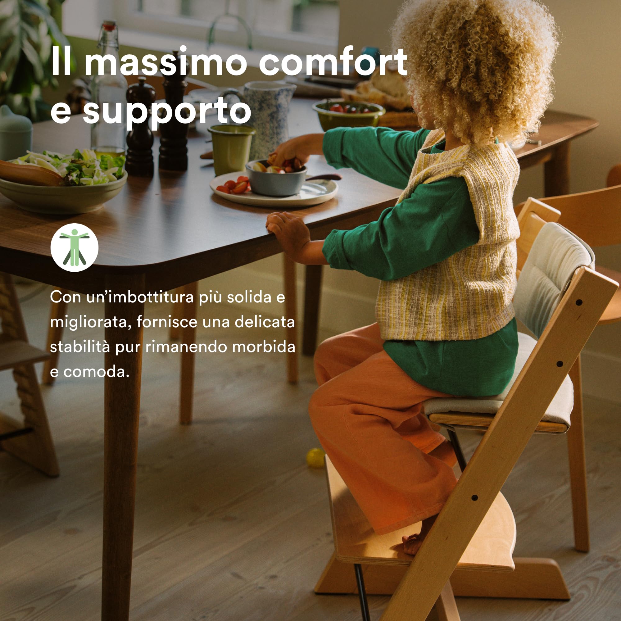 Cuscino Stokke Tripp Trapp, antracite - compatibile con tutte le sedie e i baby set Tripp Trapp - resistente a liquidi, macchie e sporco