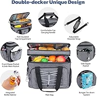Vista 2 de Maelstrom Portable Collapsible Soft Cooler Bag – 24/30/60 Cans Double-Deck Leakproof Ice Chest for Beach, Camping & Grocery