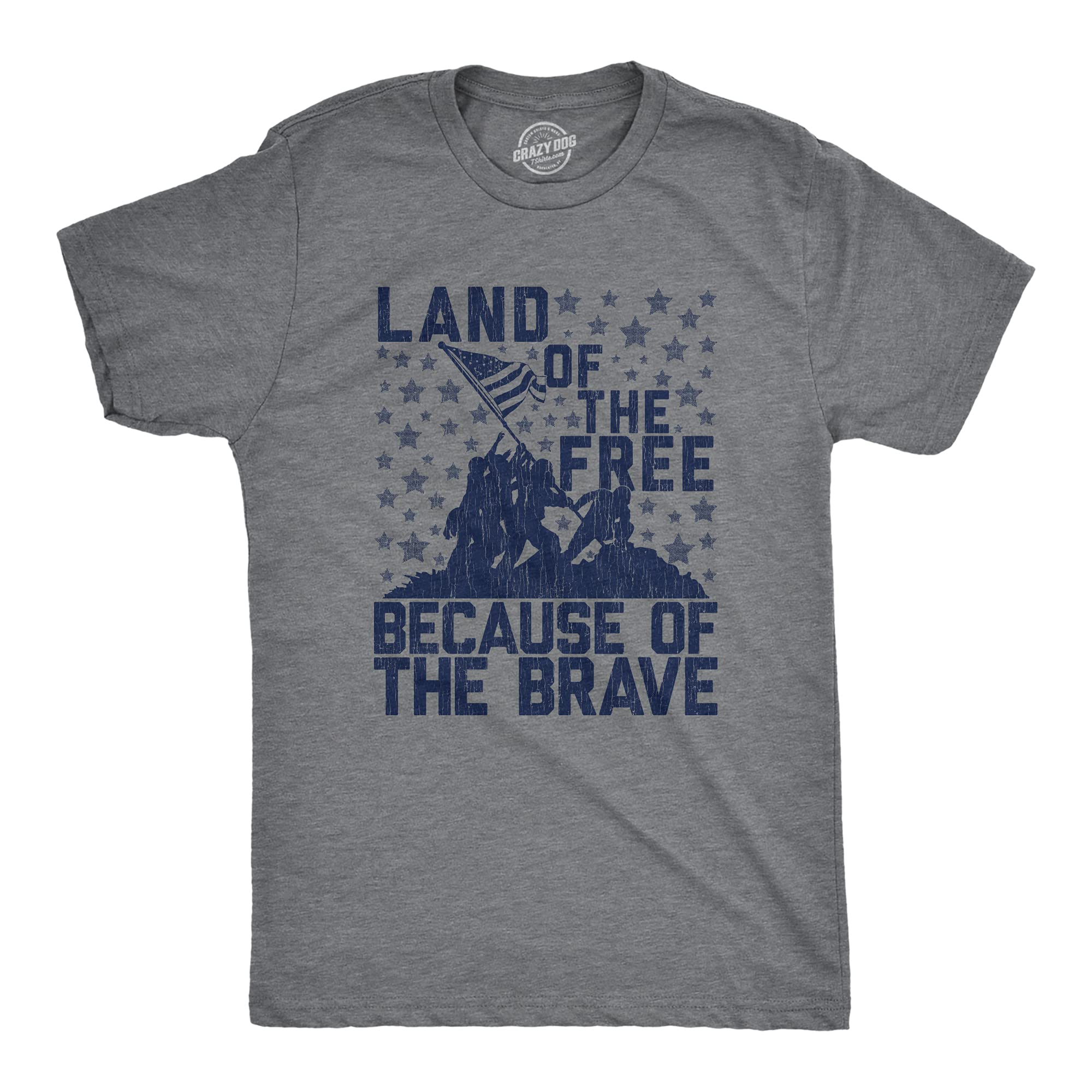 Camiseta para hombre Land of The Free Because of The Brave Patriotic Memorial Day 4 de julio