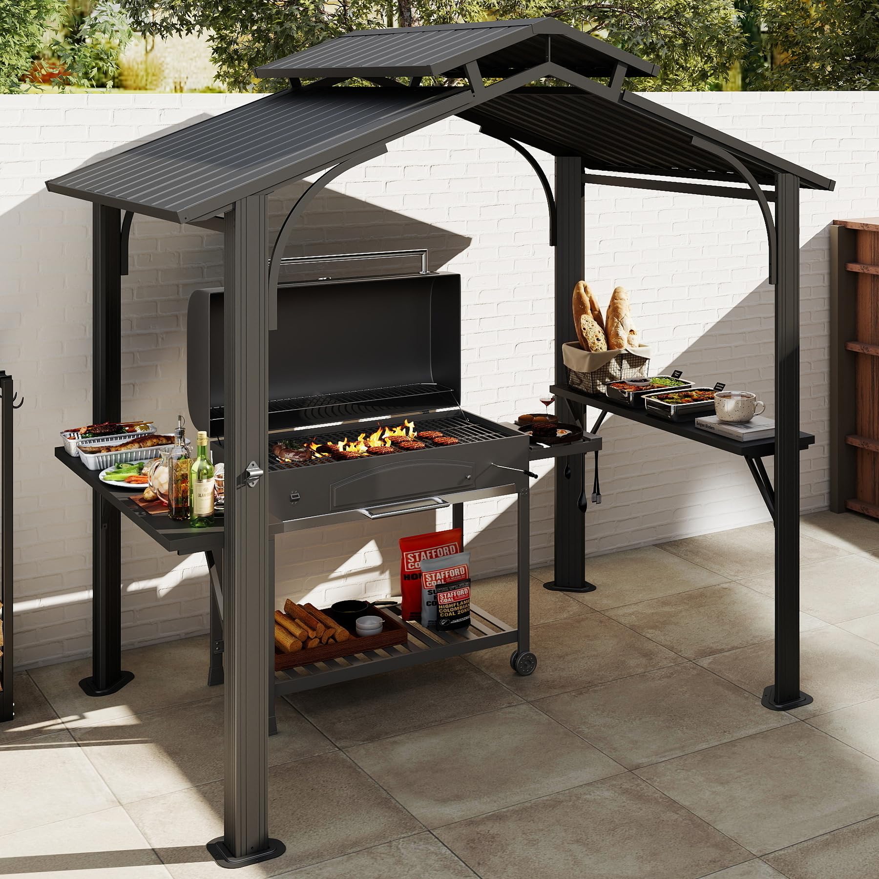 Domi 8x5FT Hardtop Grill Gazebo