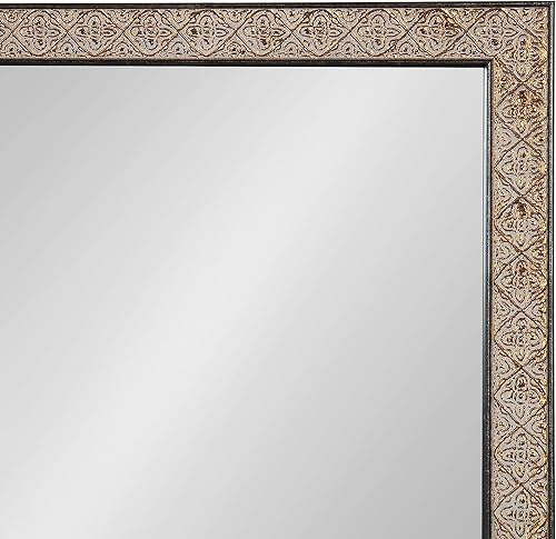 Miniatura 6 de Kate and Laurel Soniva - Espejo de pared rectangular tradicional, 24 x 36 pulgadas, dorado, con marco global, rectangular, espejo de tocador de baño