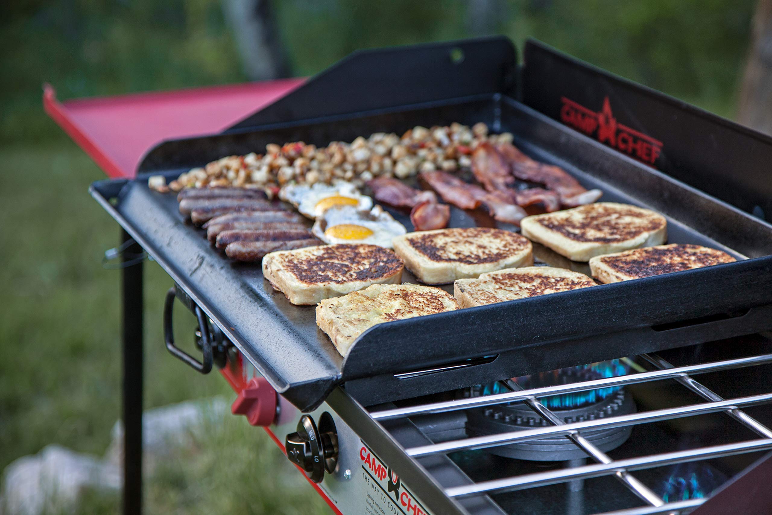 Camp Chef Pro Griddle SG90Covers Left 2 Burners on a 3 Burner Stove