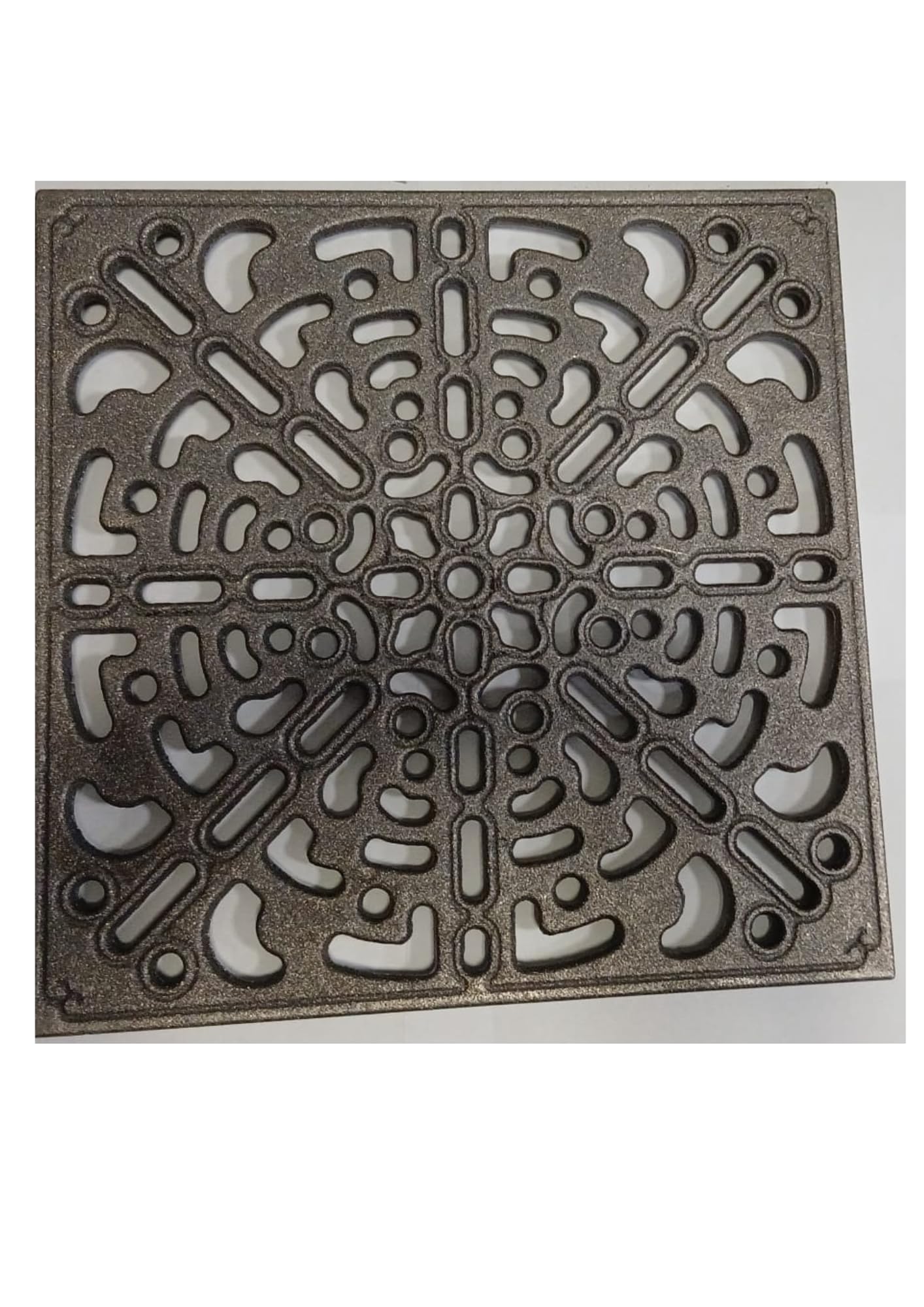 Rejilla de ventilación de hierro fundido para chimeneas, estufas de leña y fogatas con dimensiones 300 x 300 mm y grosor 1 cm - RIF 0027