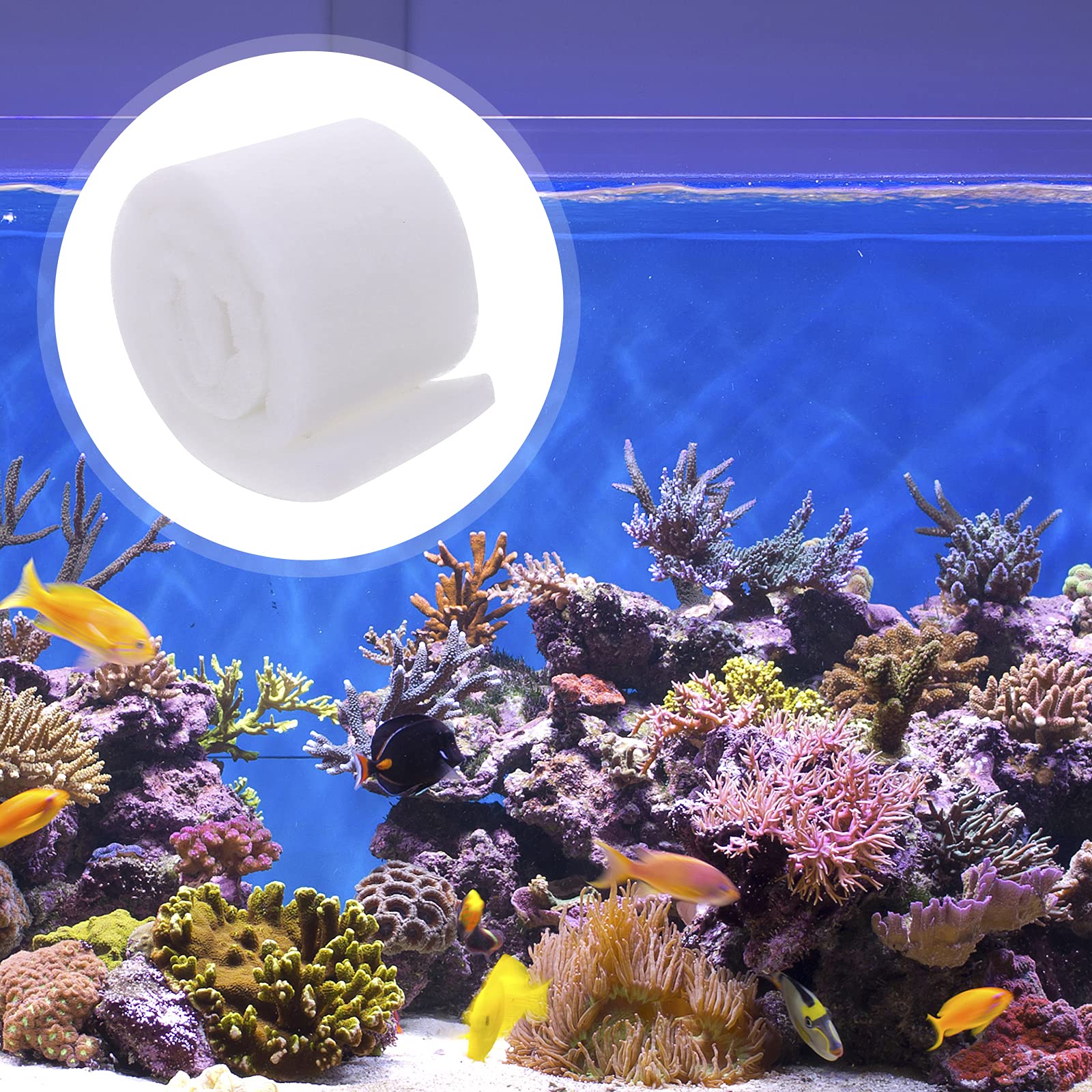 ULTECHNOVO Aquarium Filterpad – Baumwoll-Filtervlies 100x12cm, Für Süß- & Salzwasser, Waschbar, Schneidbar