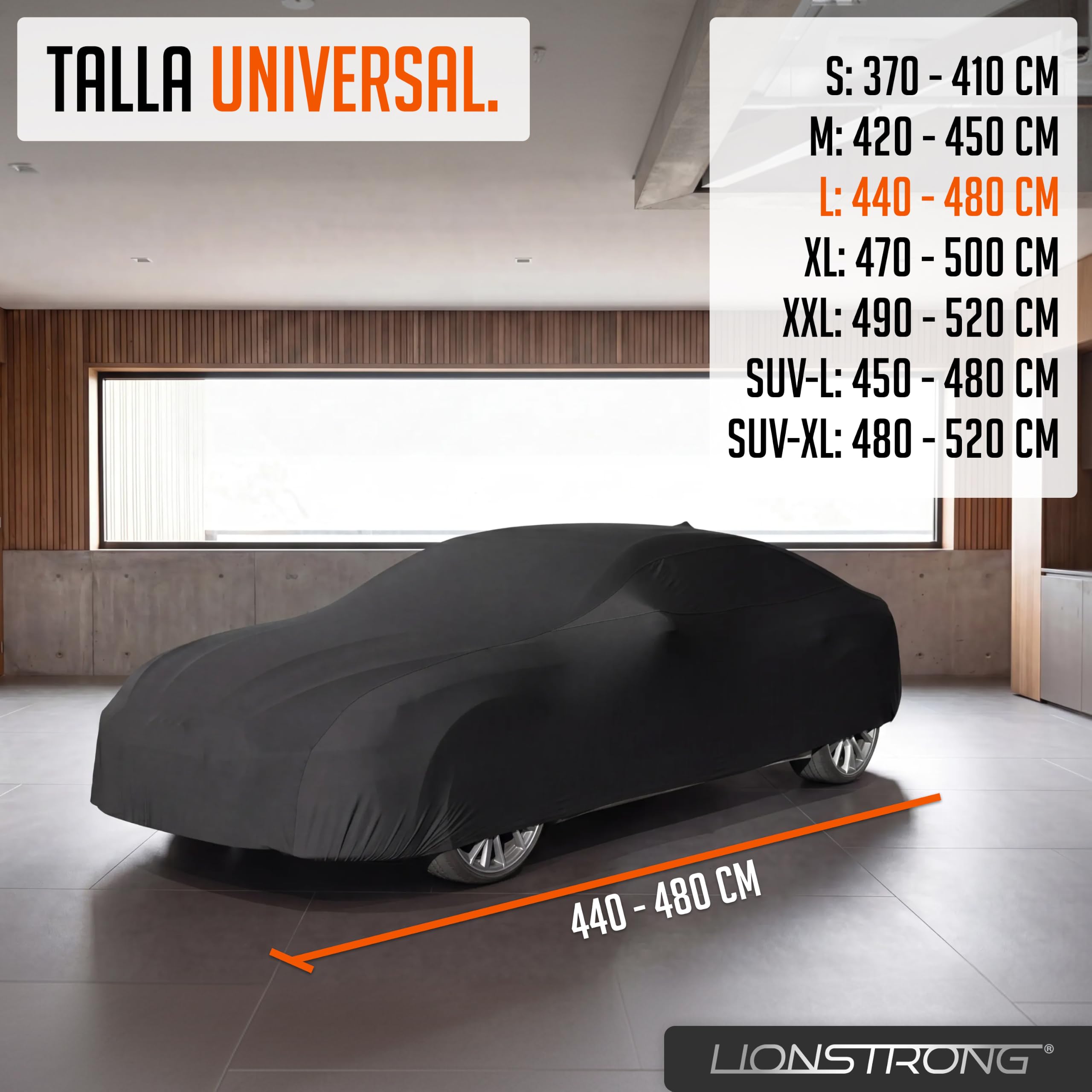 Funda para Coche de Interior – Protección contra el Polvo y la Suciedad para Coches pequeños, berlinas y SUV – con Bolsa de Almacenamiento – Sujeción Segura Mediante Banda elástica – Diseño Deportivo