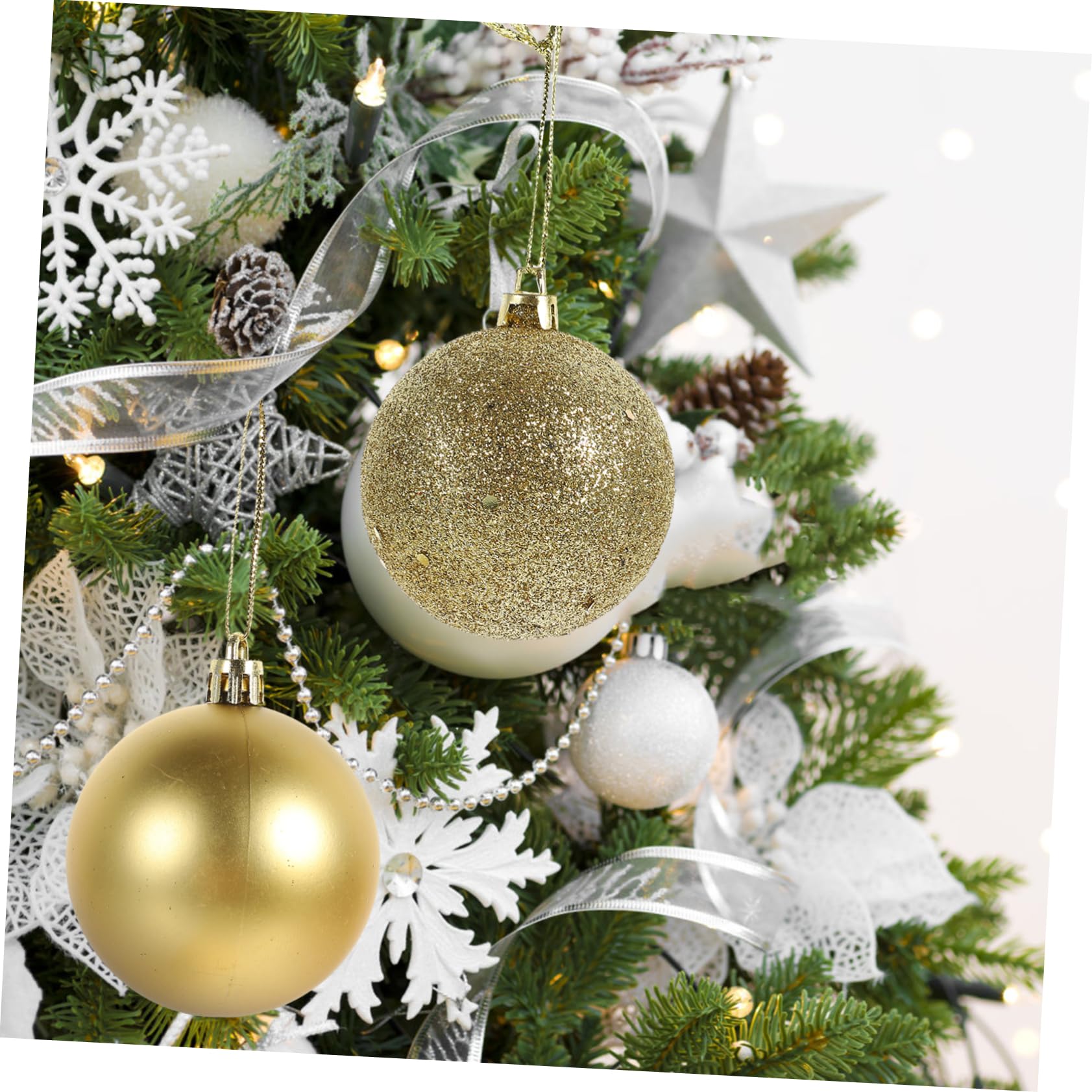 100stücke Weihnachtskugeln Anhänger Christbaumkugeln Weihnachtsbaum Deko Kugeln Hängekugeln für Fenster oder Baum in Einer Schachtel