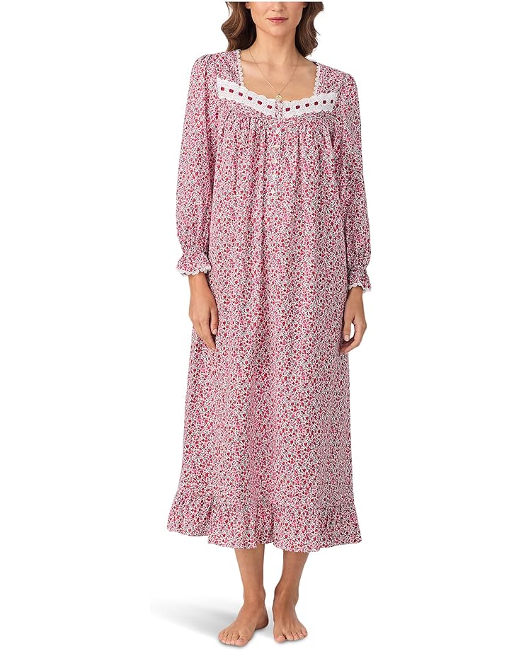 Eileen West Cotton Woven Lawn 50" Ballet Long Sleeve Nightgown - Main View