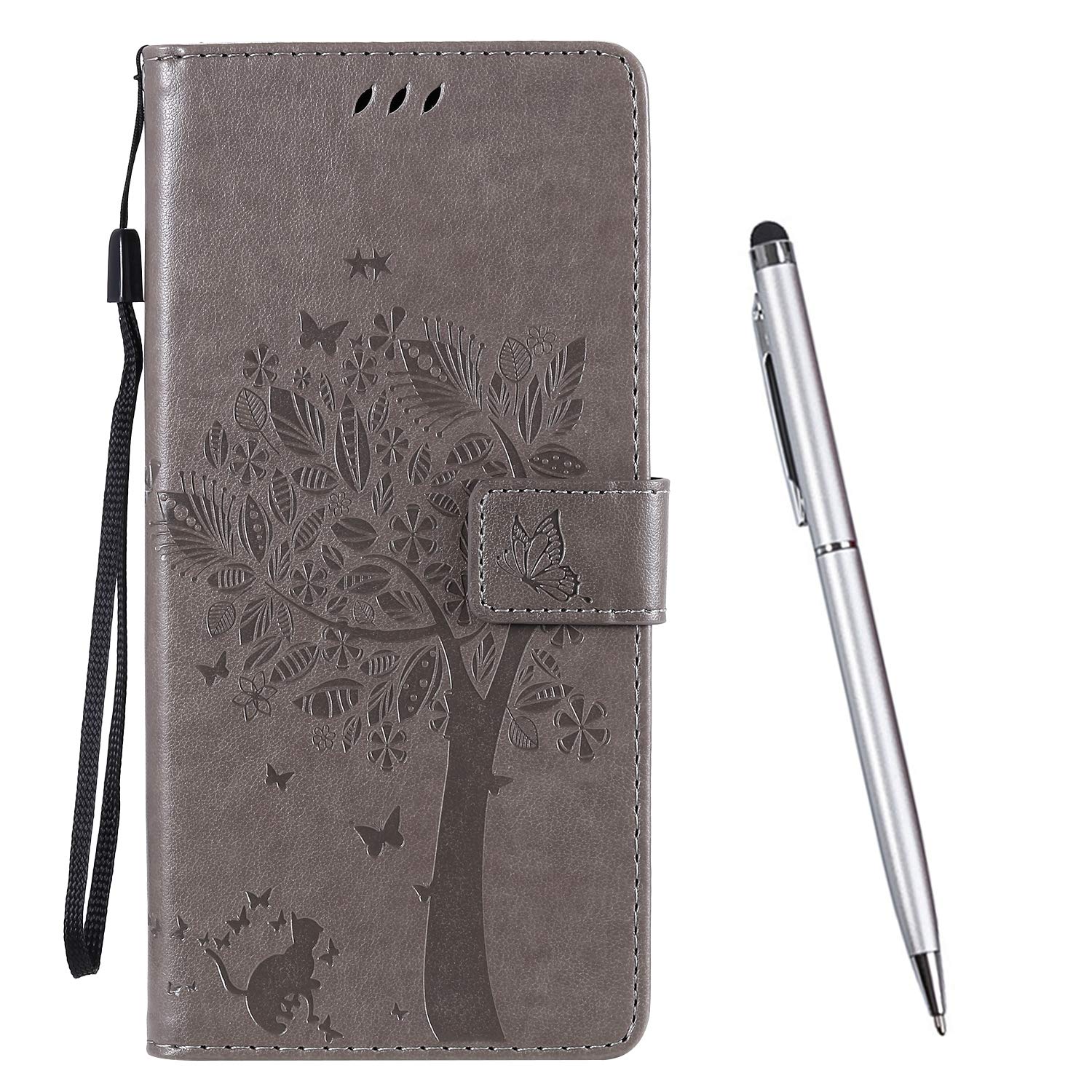 TOUCASA for Motorola Moto G Power Case,Wallet Case PU Leather Flip Magnetic [Embossed Design] Kickstand Card Slots Folio Protection Case for Motorola Moto G Power (Gray)