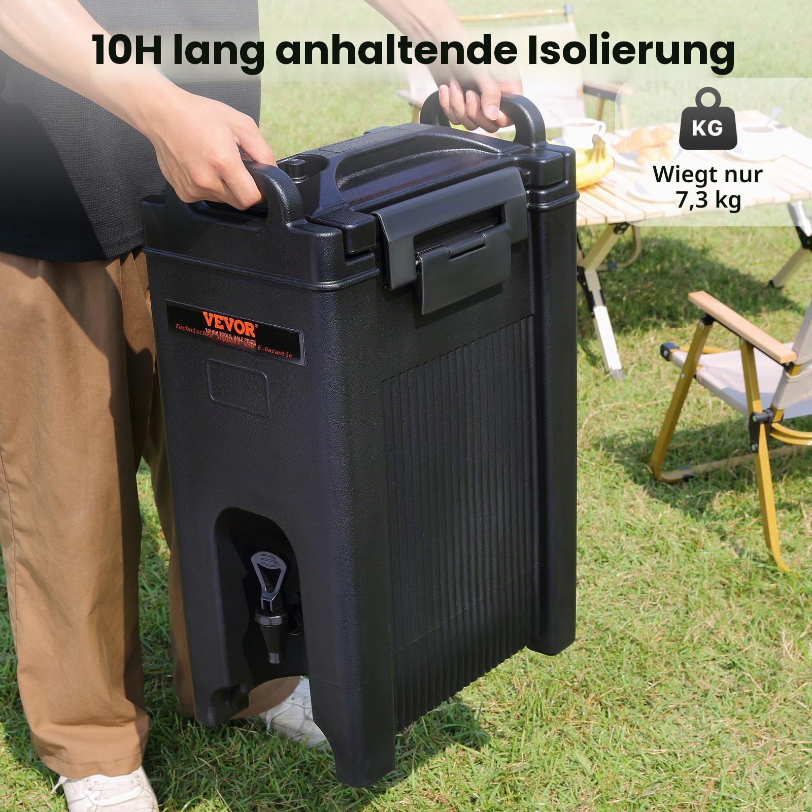 VEVOR Heiß- und Kaltgetränkespender Getränkespender 18,9 L, LDPE Heiß- und Kaltwasserbrunnen Großer Getränkespender mit Zapfen für Kaffee, Kalte Milch, Wasser, Saft usw. Isolierkanne 1-2 Personen