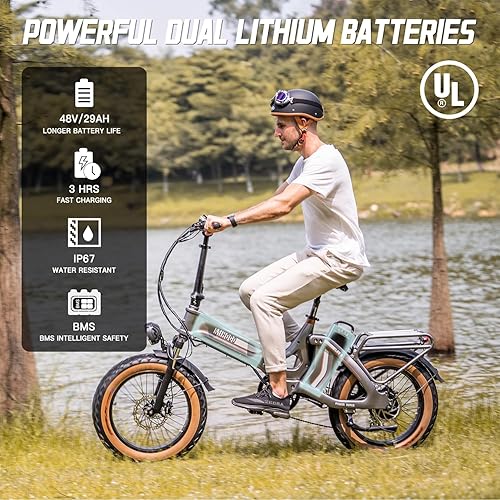 Miniatura 2 de Bicicleta eléctrica plegable para adultos motor BaFang de 750 W rango de 30 MPH y 60 millas batería de litio extraíble de 48 V 15 AH bicicletas