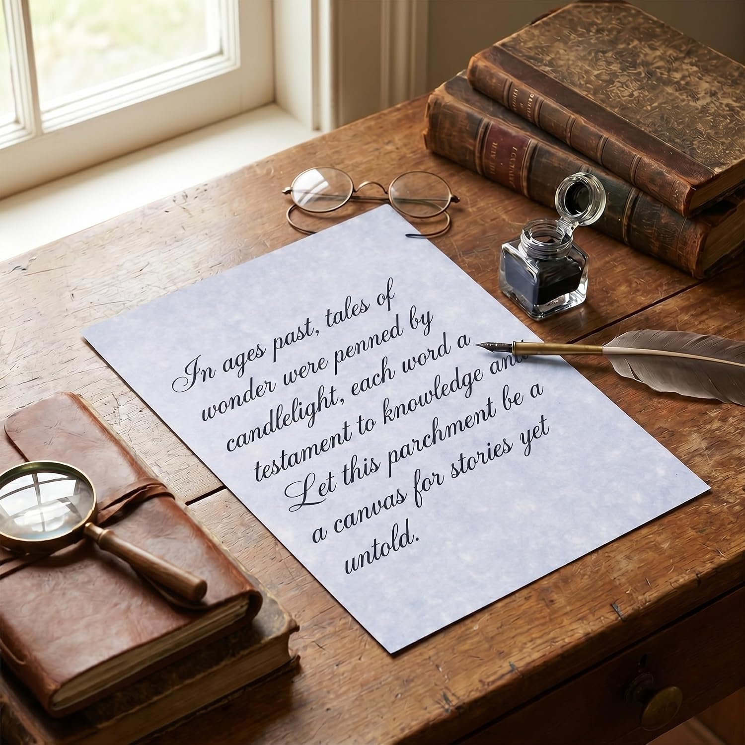 Epakh 300 Pcs Old Age Parchment Paper 8.5 x 11 Inch Standard Letter Vintage Colored Old Parchment Double Side Printing Paper (Blue) image 4