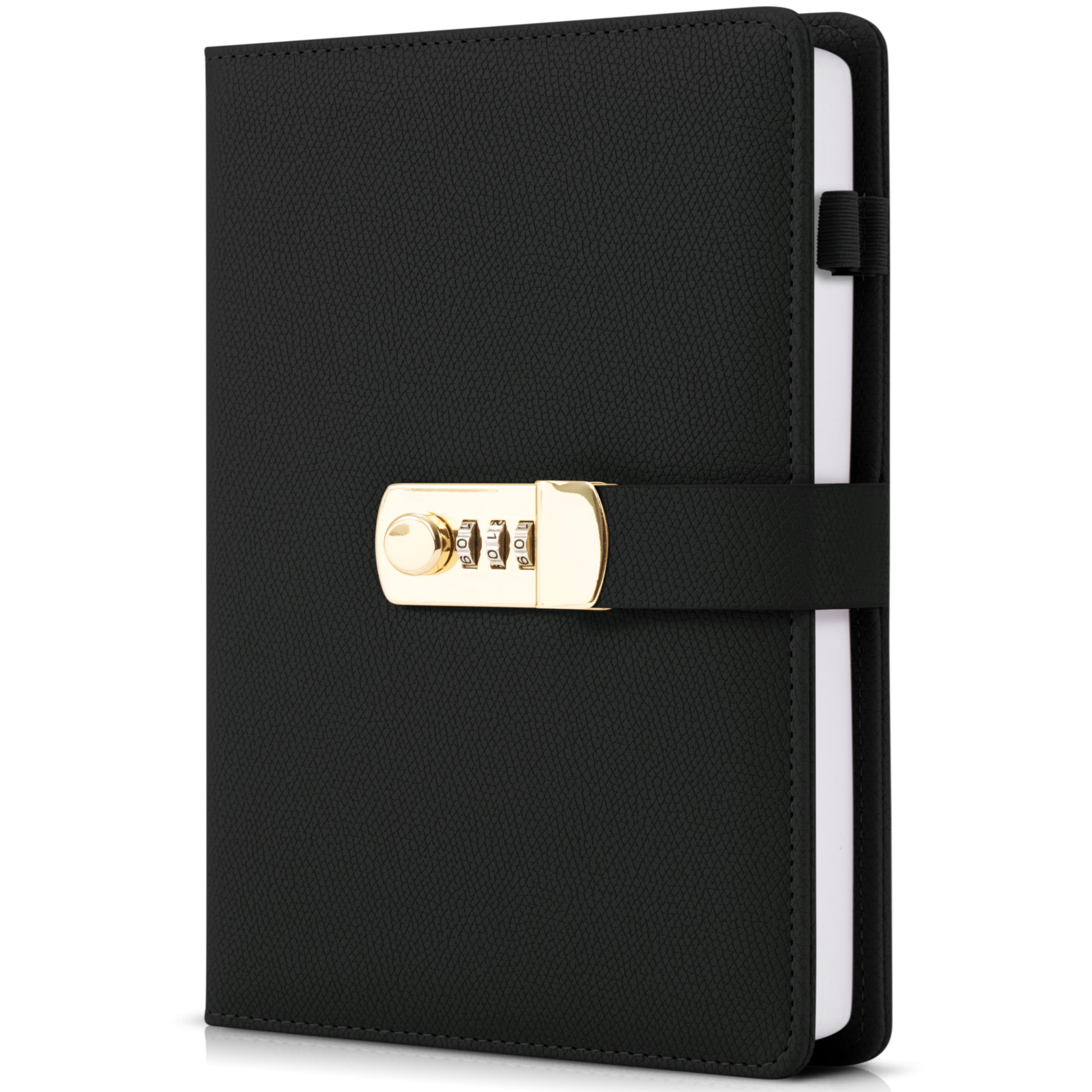 Aesthetic Diary with Lock – Beautiful Leather Journal with Easy to Change Code Lock & Refillable Pages – Quality Planner for Women with Bookmark & Pen Holder to Securely Protect Thoughts & Memories — image 1