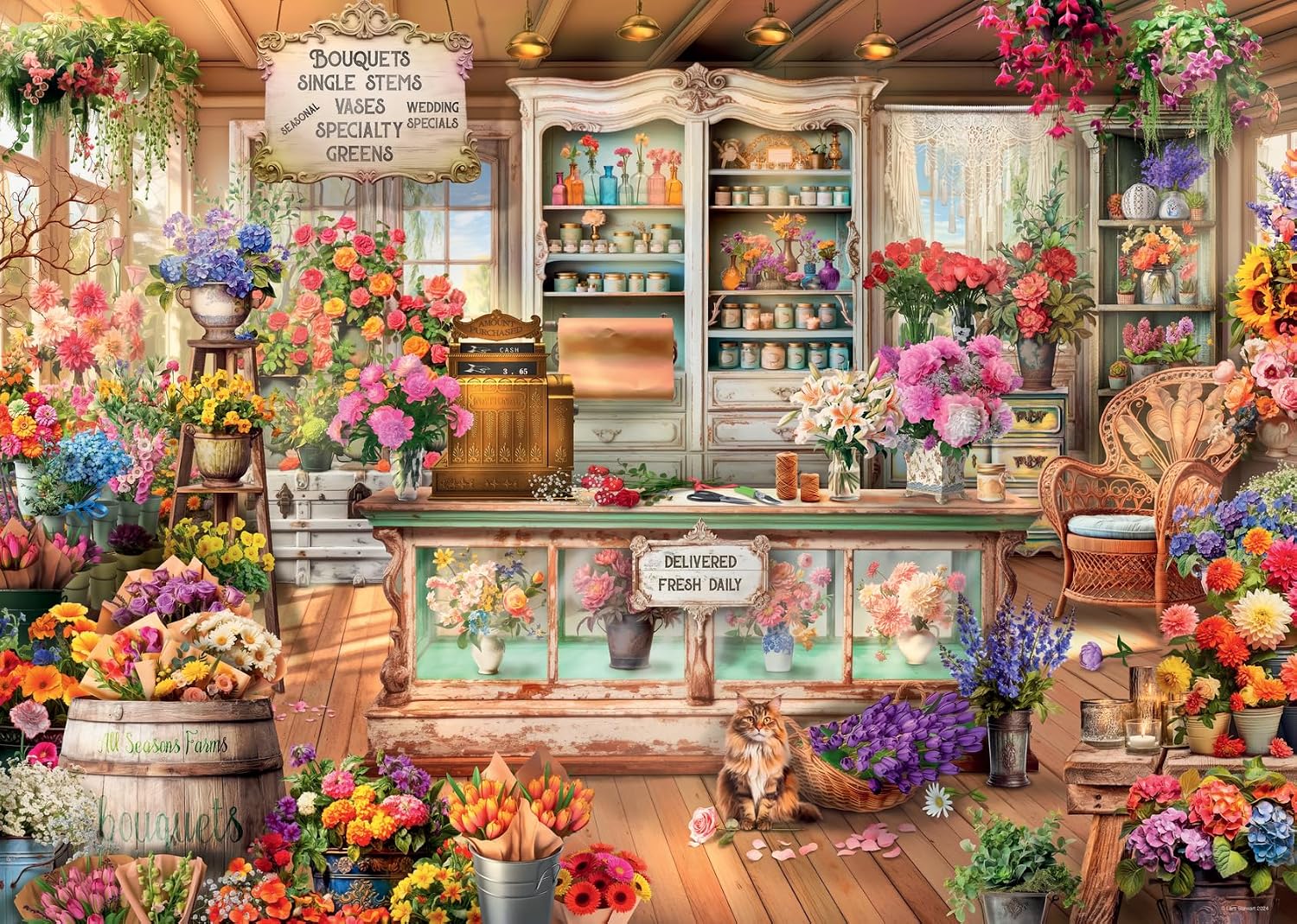 Rompecabezas Ravensburger Tienda Flores 1000 Piezas Pa Gozar 3
