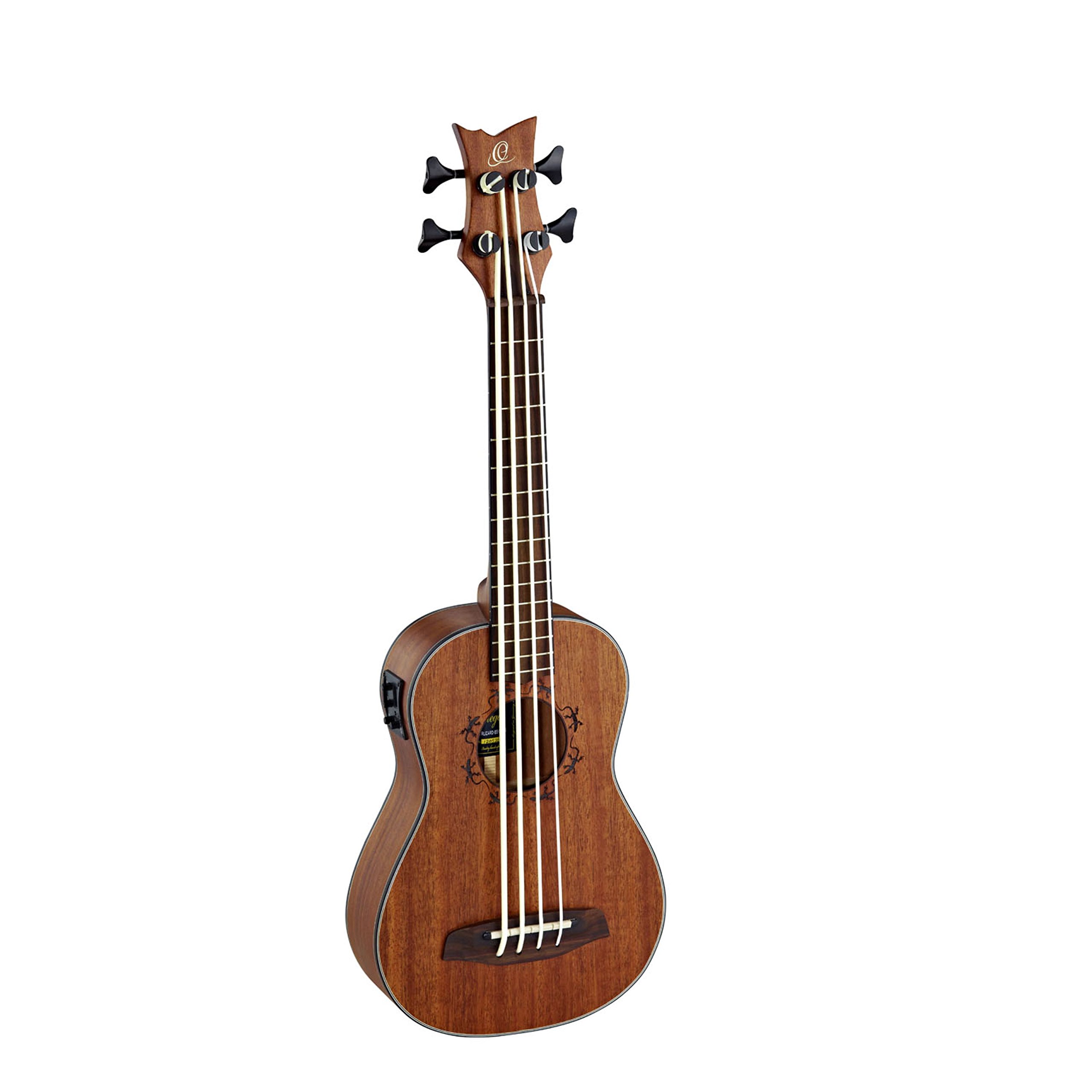 Travel Bass electro-acoustic - Lizard Series - Bass Ukulele - includes Gig Bag - Mahogany (LIZZY-BS-GB)