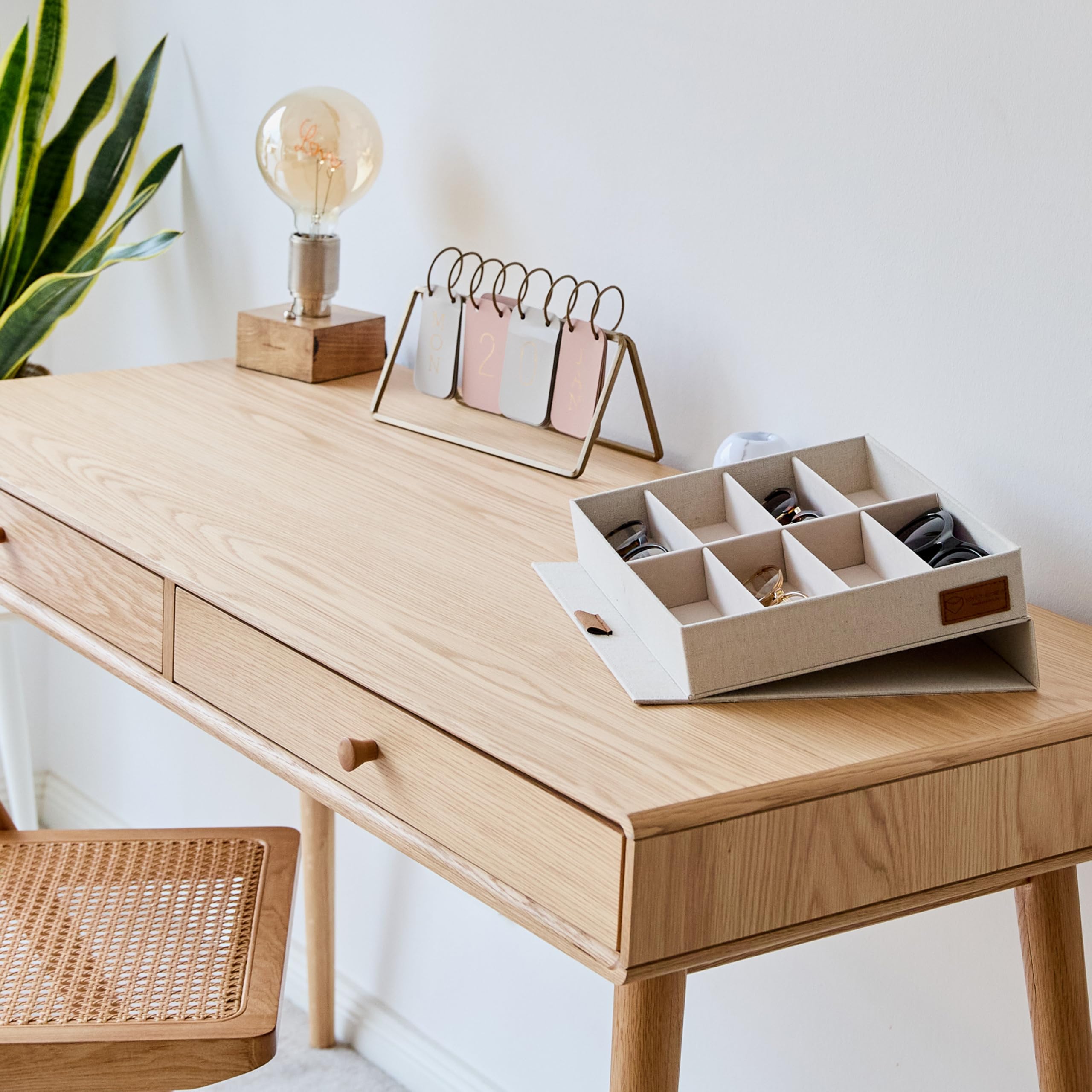 LOVE !T STORE !T Brillenbox, 8 Fächer Caja para Gafas, Beige, 32 x 25 x 5,5 cm Unisex Adulto