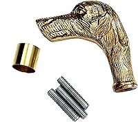 Vista 1 de Mango de cabeza de perro grande de latón bastón de madera palo gf