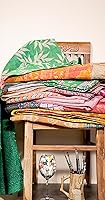 Vista 3 de Colchas Vintage Kantha Hechas a Mano de Sari Antiguo Gudari Boho Ropa de Cama Manta Colcha Rally