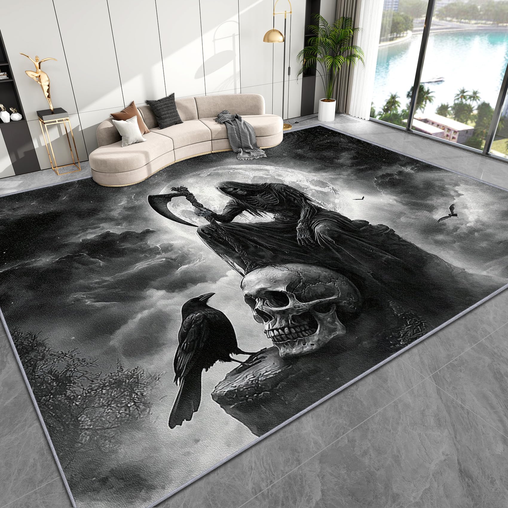 Amazon.com: Zoainuos Gothic Rug Small - 7x9 Rug, Grim Reaper