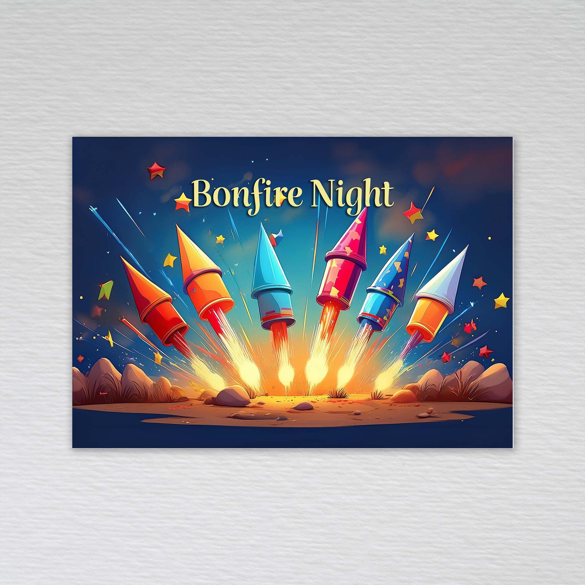 Webspectations Kids Bonfire Party Invitations Childrens Bonfire Night Invitations Guy FawkesParty: Fireworks Bonfire Invites (Pack of 20 without Envelopes)