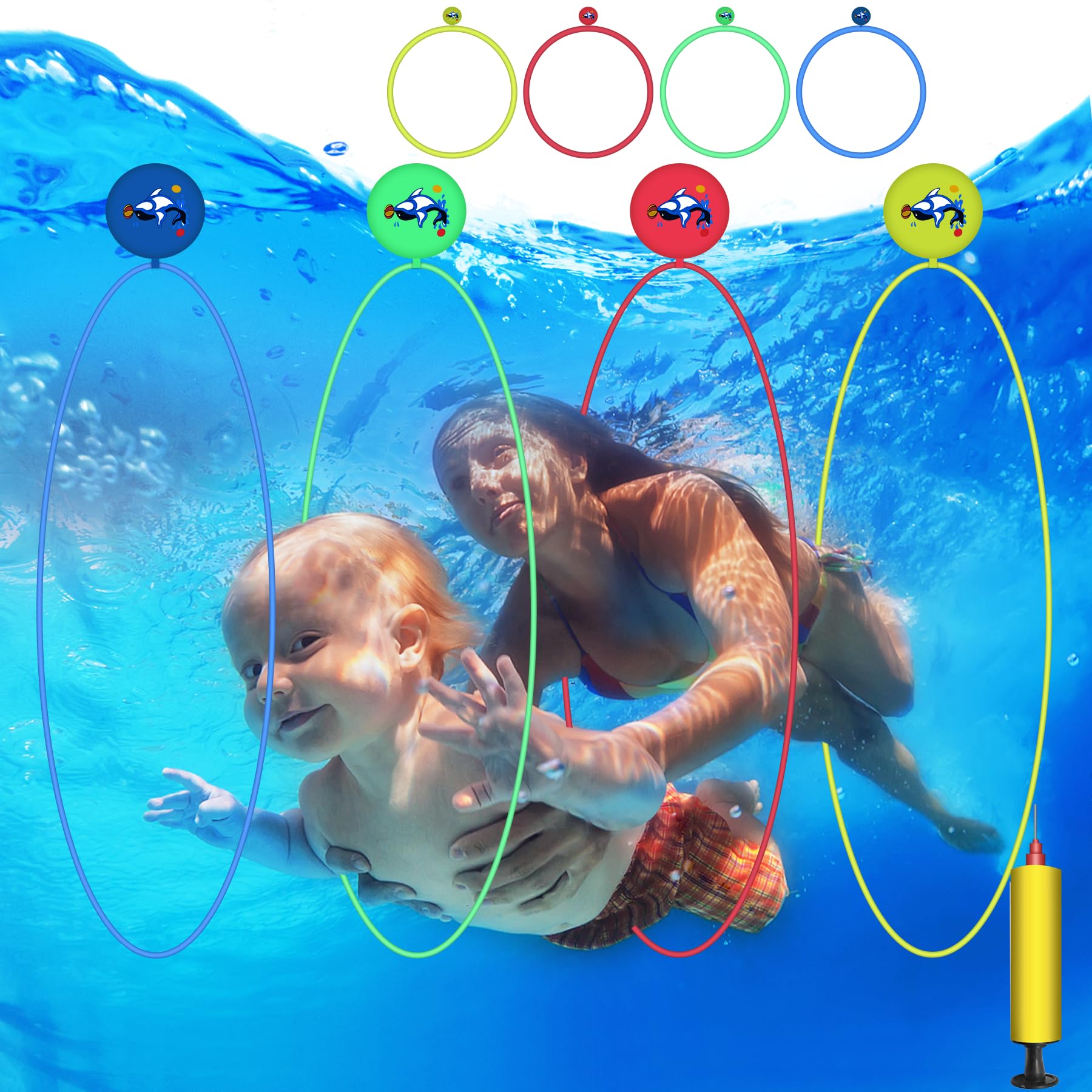TZEKING Juguete de Buceo,Juguetes de Natación para Niños,Juguetes de Buceo para Niños,Anillos de Buceo para Piscina,Juguetes de Piscina para Niños,Juegos para Niño de Buceo