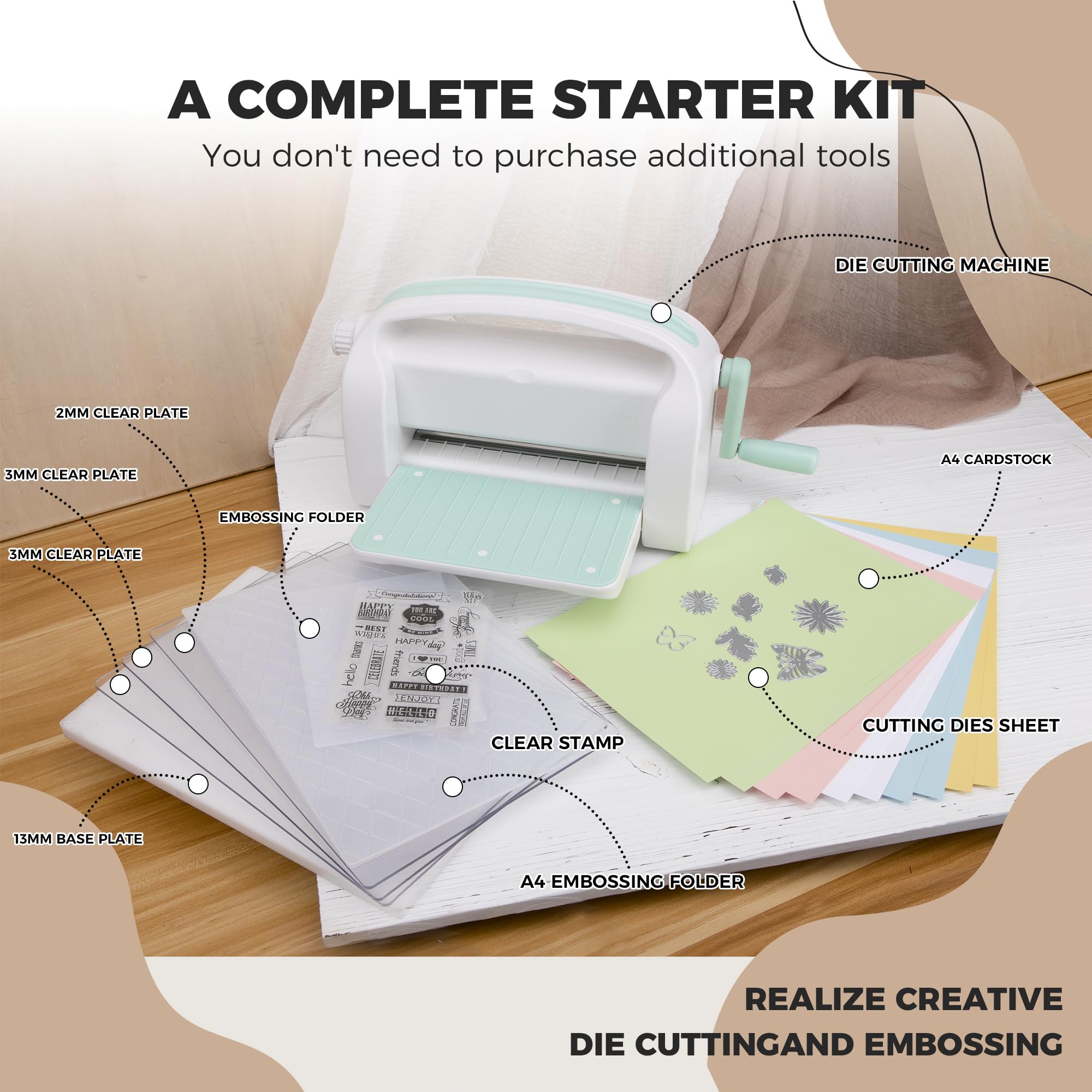 Find Scraplooms Adjustable 9 inch Die Cutting Machine Kit,Embossing Machine for Cardmaking,Scrapbooking (9 inch Adjustable)