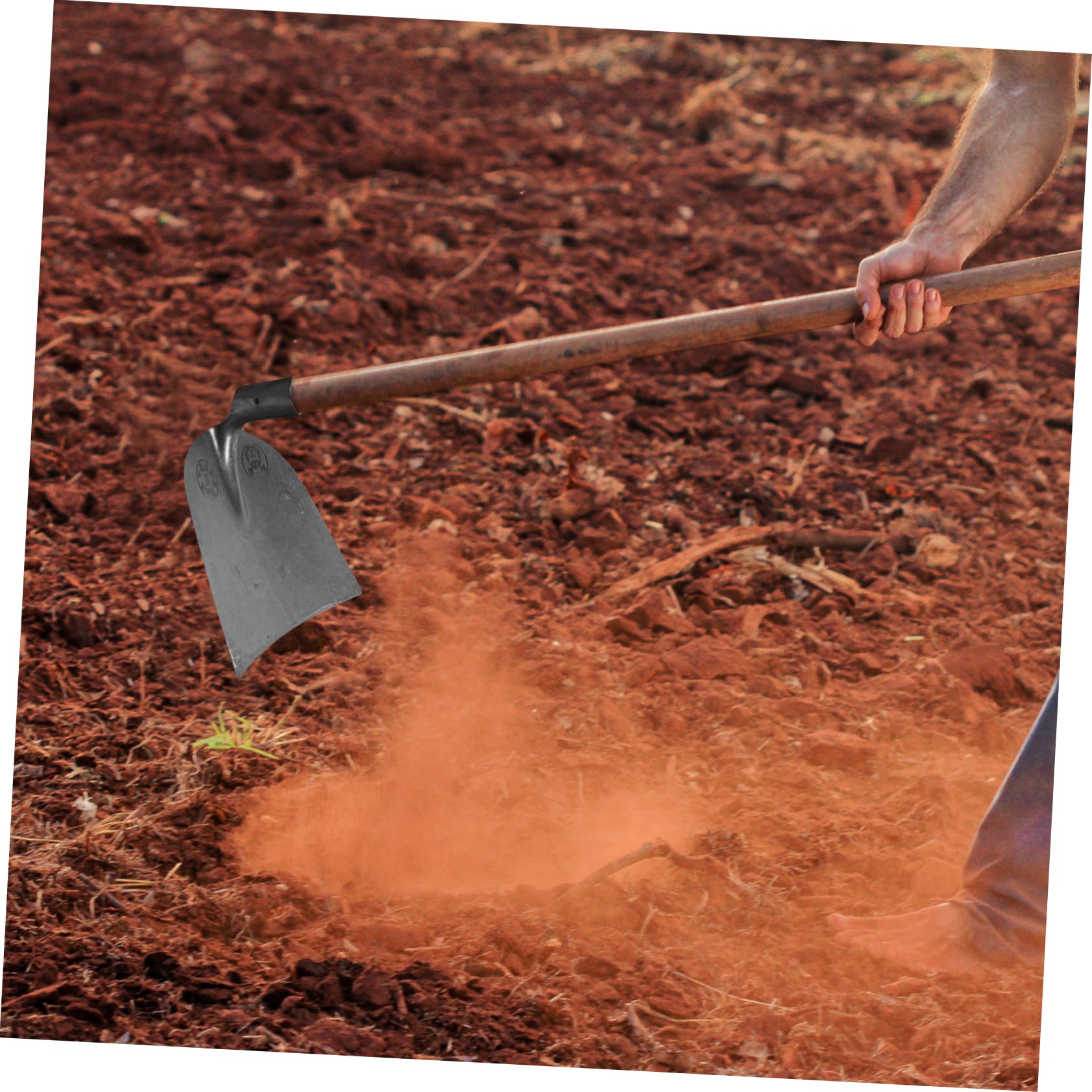Azada Agrícola de Acero al Manganeso, Alta Dureza, Ancha | Herramienta de Arado para Uso Doméstico y Granja, Color Plata, Diseño Integrado de Reemplazo