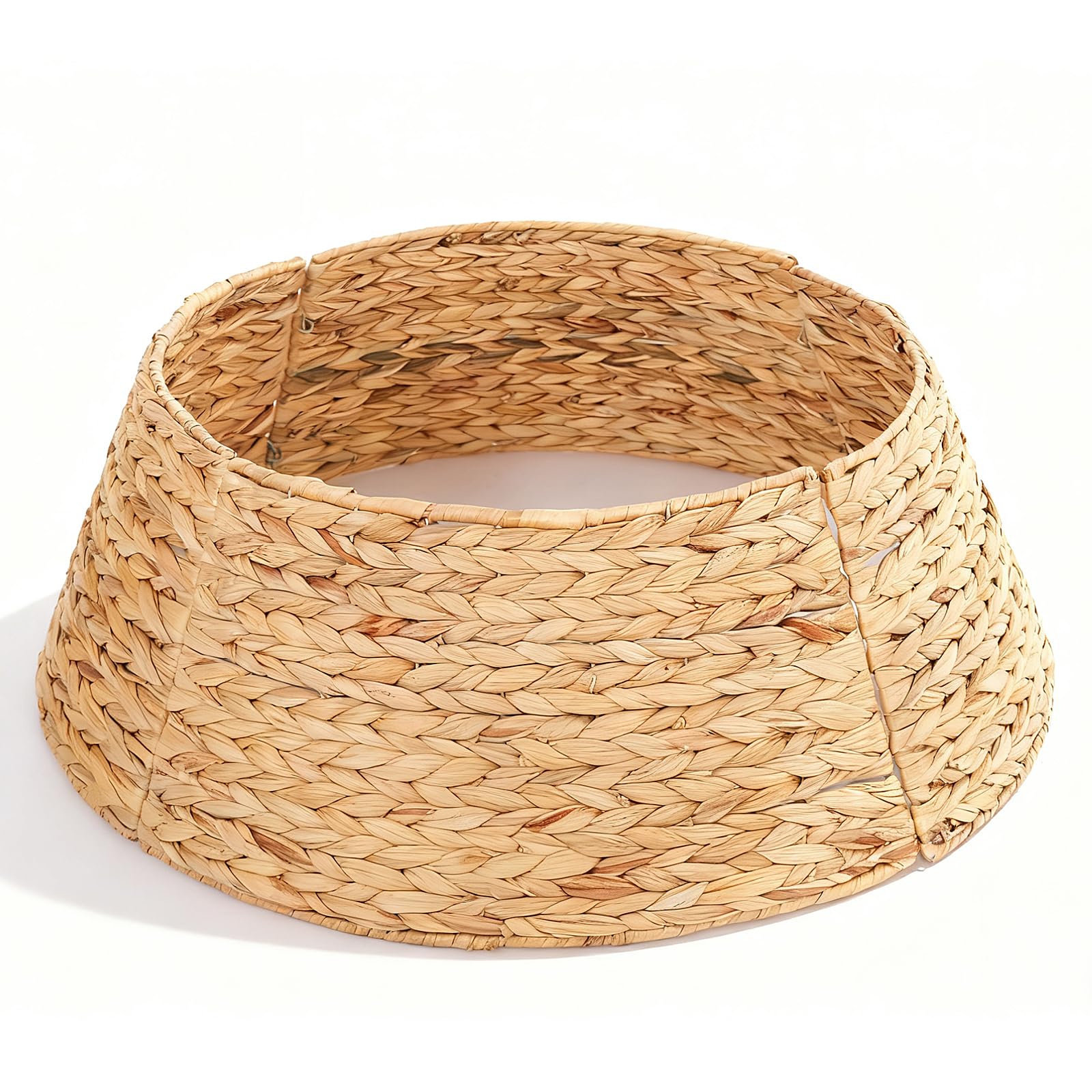SALCAR 60cm Weihnachtsbaumring Abdeckung aus Rattan, handgefertigter Christbaumkorb, dekorativer Baumkragen, Baumständerschutz für Weihnachtsbäume, Weihnachtsdeko, Weihnachtsbaum Umrandung