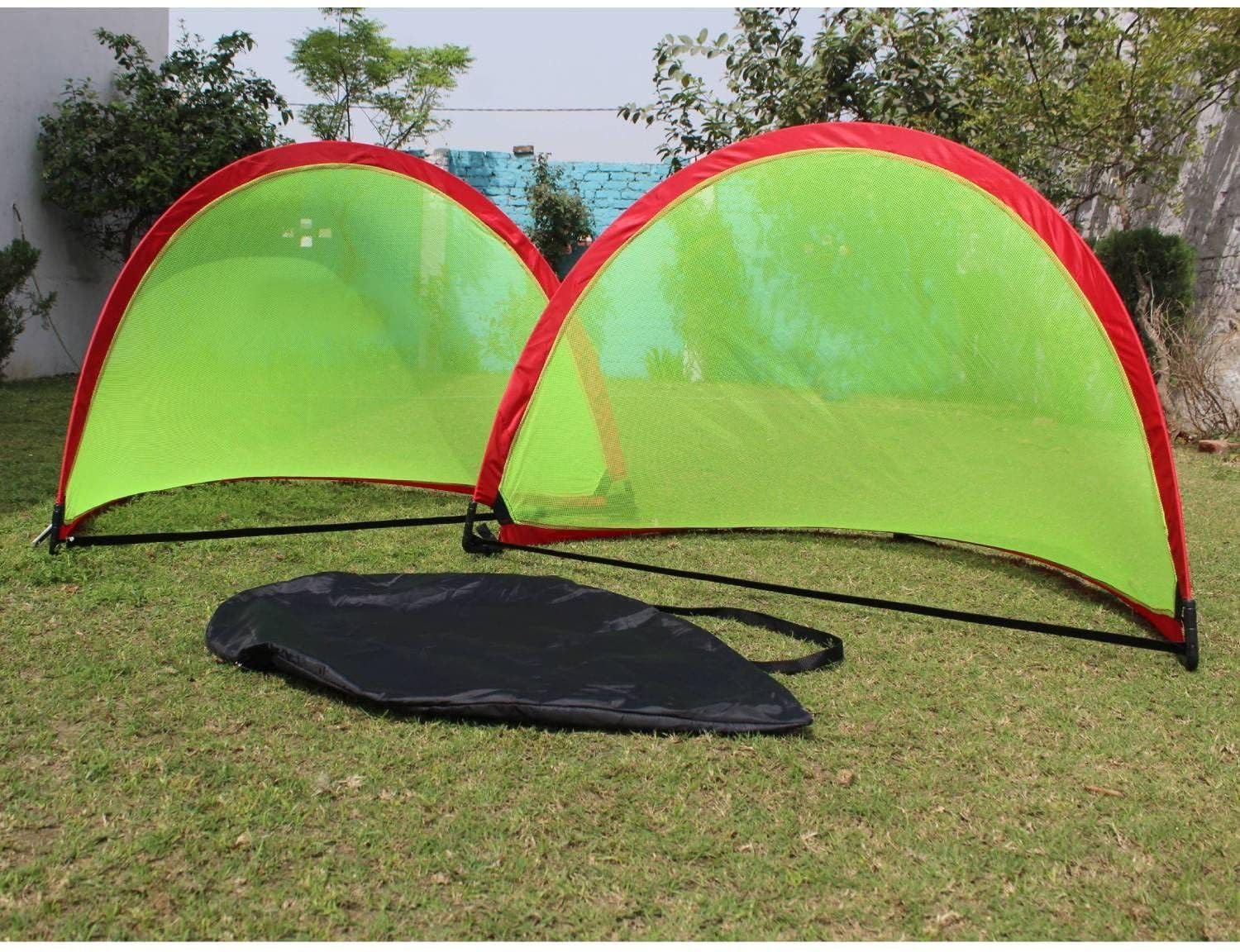 LCARNO Large Portable Football Pop-Up Goal Posts Set of 2 Football Net Football Net (Green)-image-42