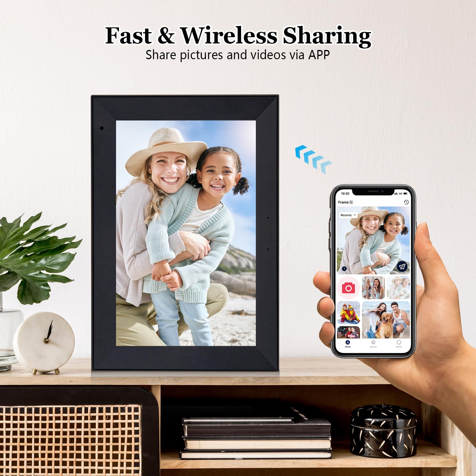 10.1インチwifi対応デジタルフォトフレーム　FHD高画質　簡単共有 Amazon | デジタルフォトフレーム WiFi対応 10.1インチ大画面
