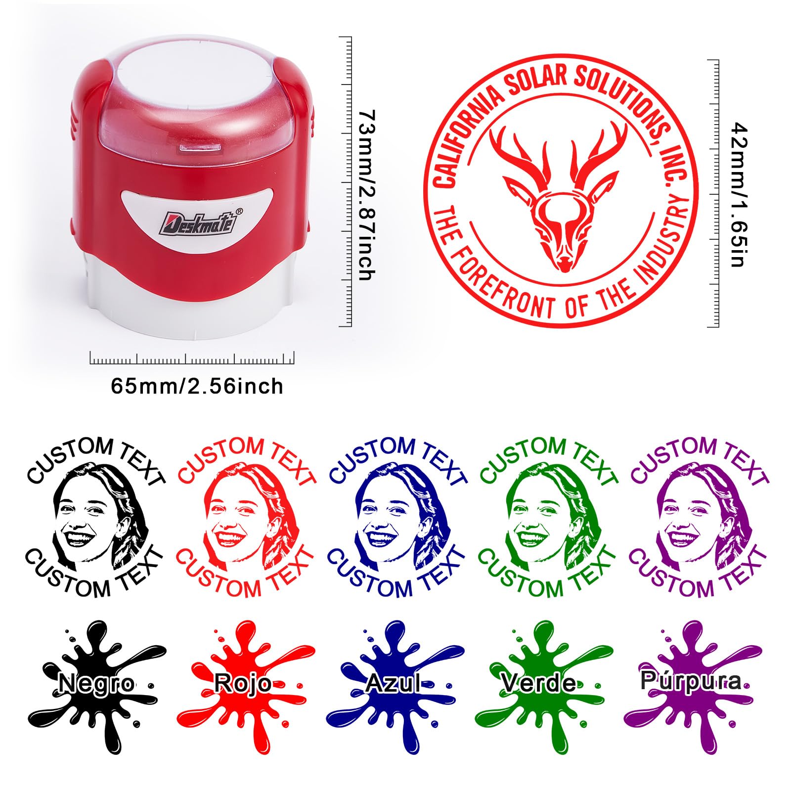 Sellos Personalizados Con Tu Logo, Texto O Firma - 4 Tamaños Y 5 Colores ¡Listo En Minutos!