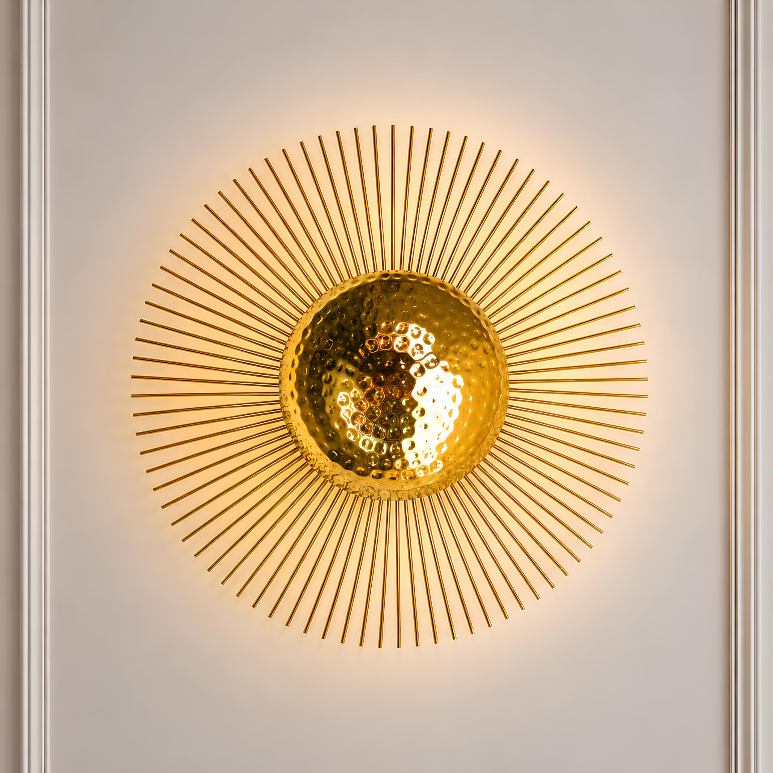 Rust & Shine Lamp for Living Room Decoration - Gold Finish | Modern Wall Light for Living Room & Bedroom Decor | Sturdy Iron Construction | Aesthetic Night Lamp for Bedroom Wall & Home Lightings