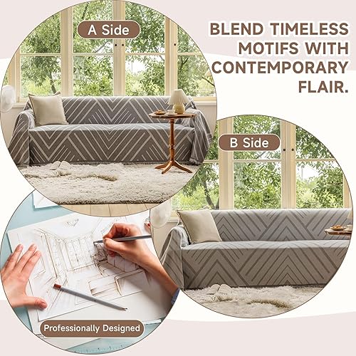 Vista 248 de VClife - Funda para sofá de 2 plazas o modular, de felpilla, antideslizante, lavable, apta para perros, protectora, caqui, 71 x 118 pulgadas 0 0